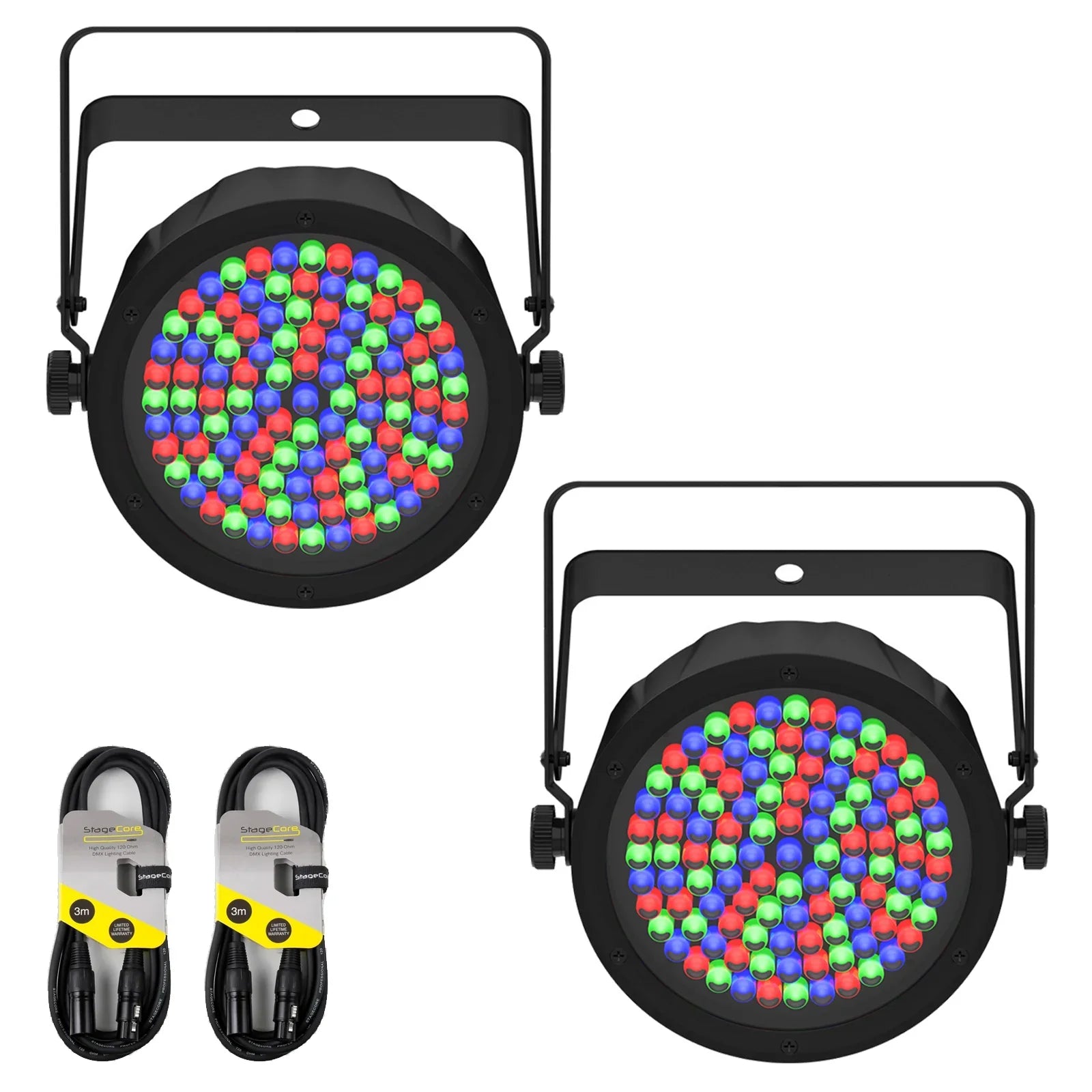 2 x Chauvet DJ SlimPar 56 ILS Par Can with DMX Cable