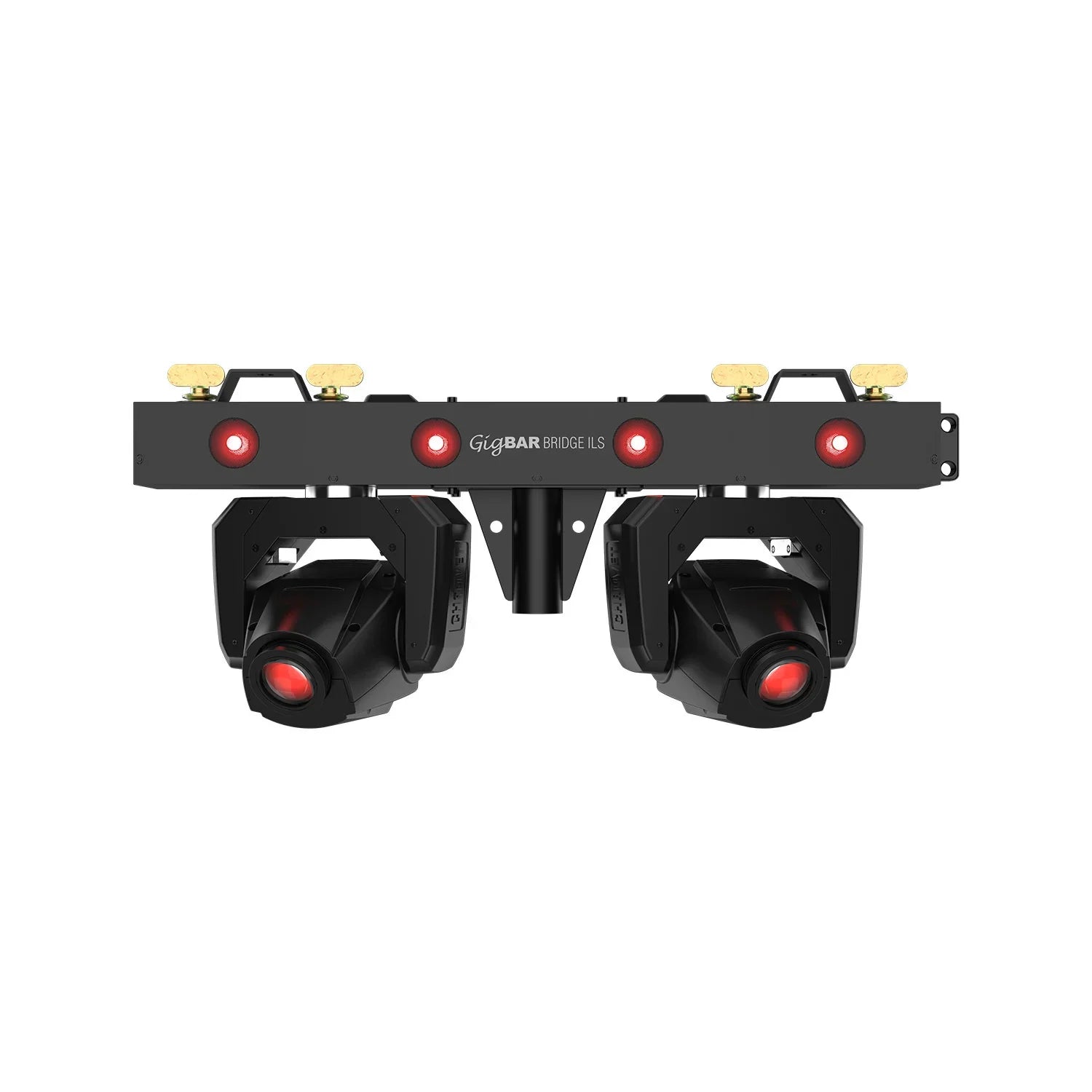 Chauvet GigBAR Bridge ILS 2-In-1 lighting system set up at a DJ booth
