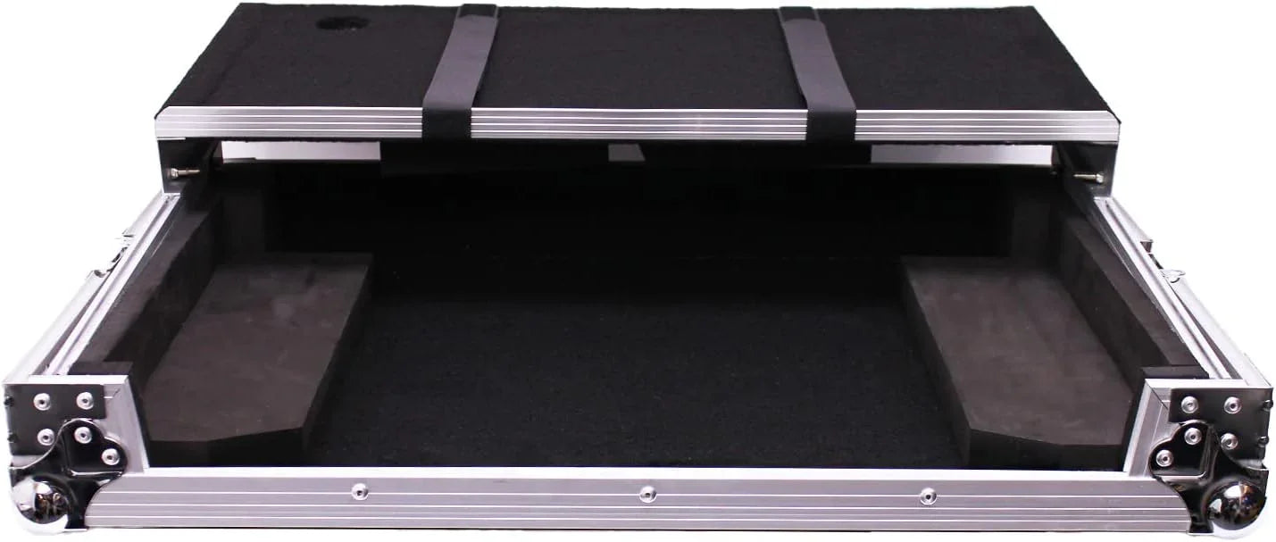 Hard flight case for Pioneer DDJ-SR2 with built-in shelf and protective interio