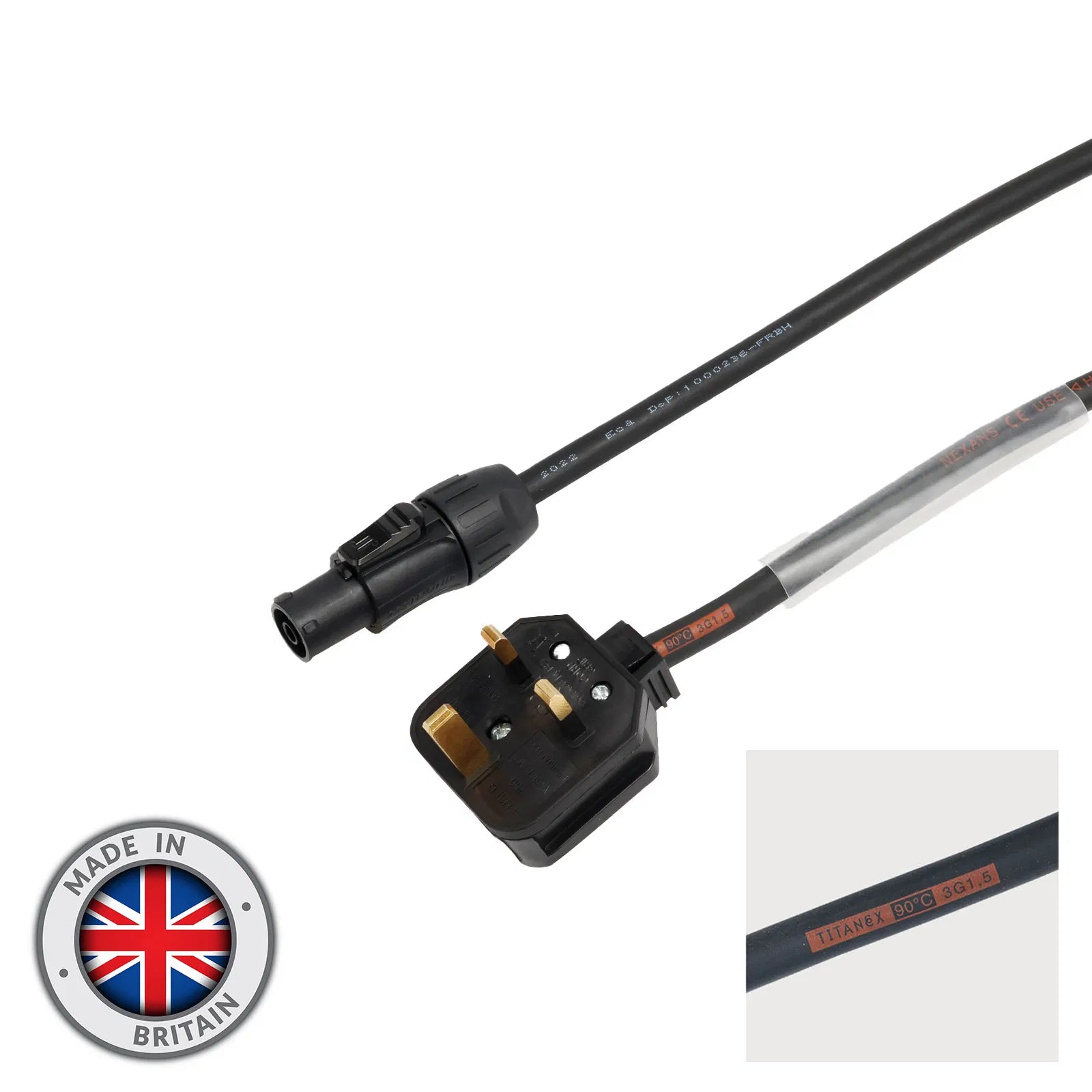 Elumen8 5m 13A to Seetronic PowerTwist TR1 IP65 Connector – 1.5mm H07RN-F