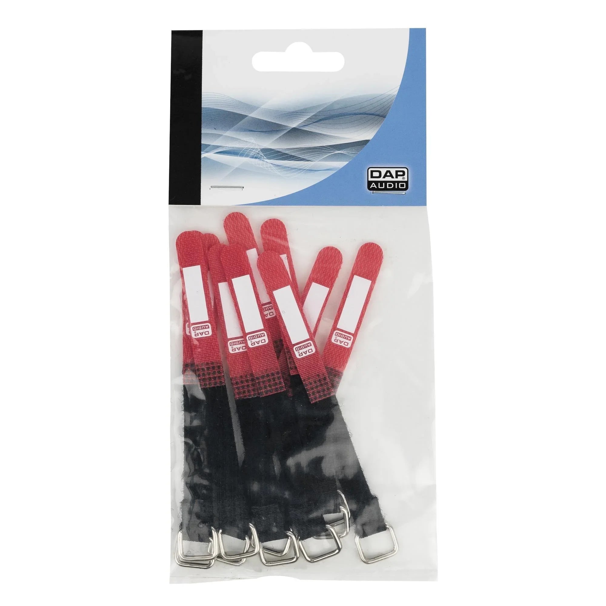 10 x Showgear Red Snap Fastener Cable Ties 10 x 120mm - DY Pro Audio