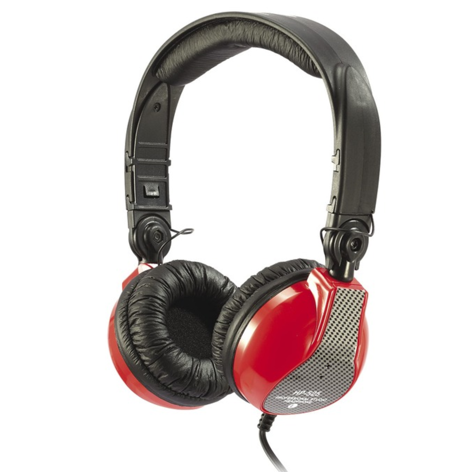 JTS HP-525 Red Professional Studio and DJ Headphones front view