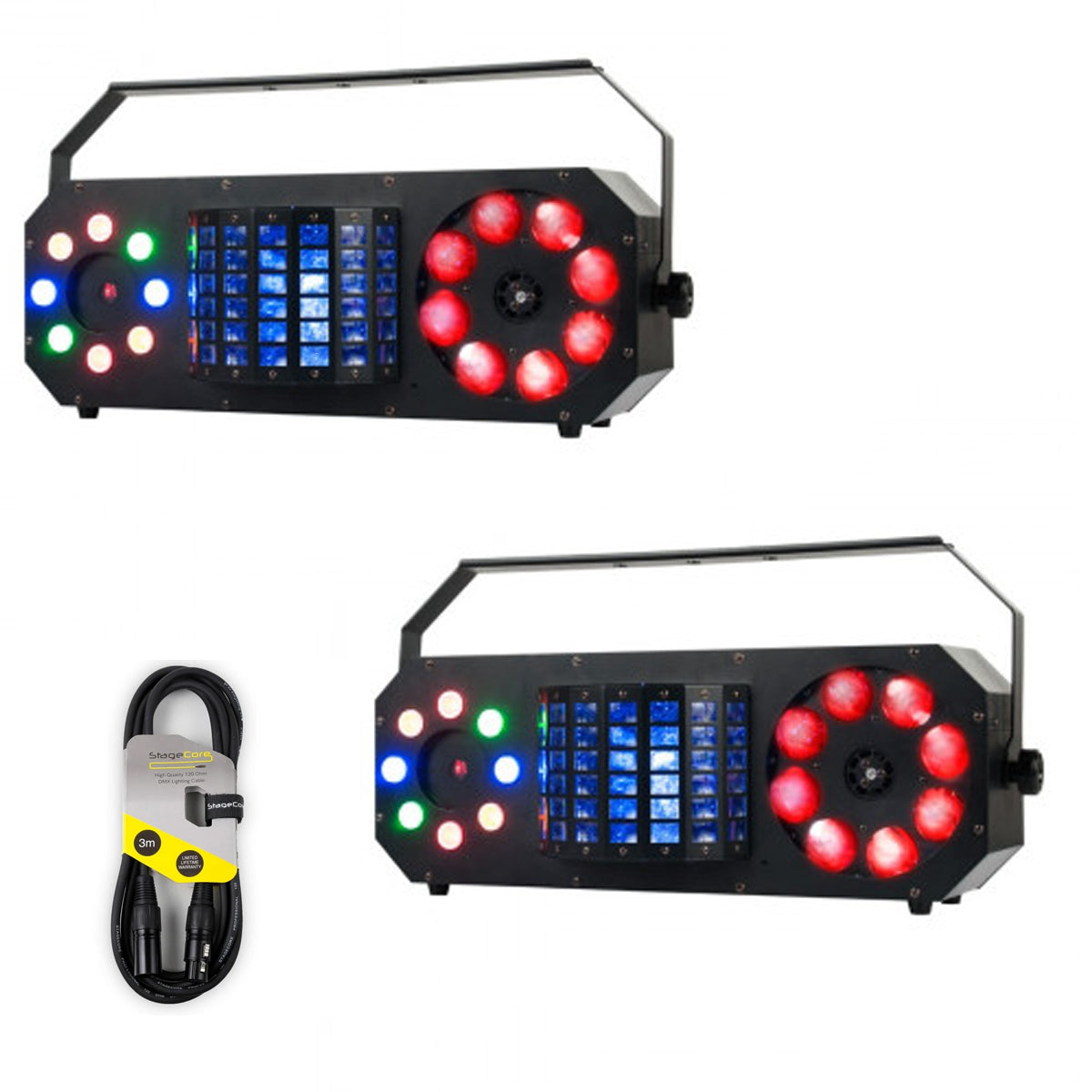 2 x ADJ Boom Box FX2 Lighting Effect With DMX Cable