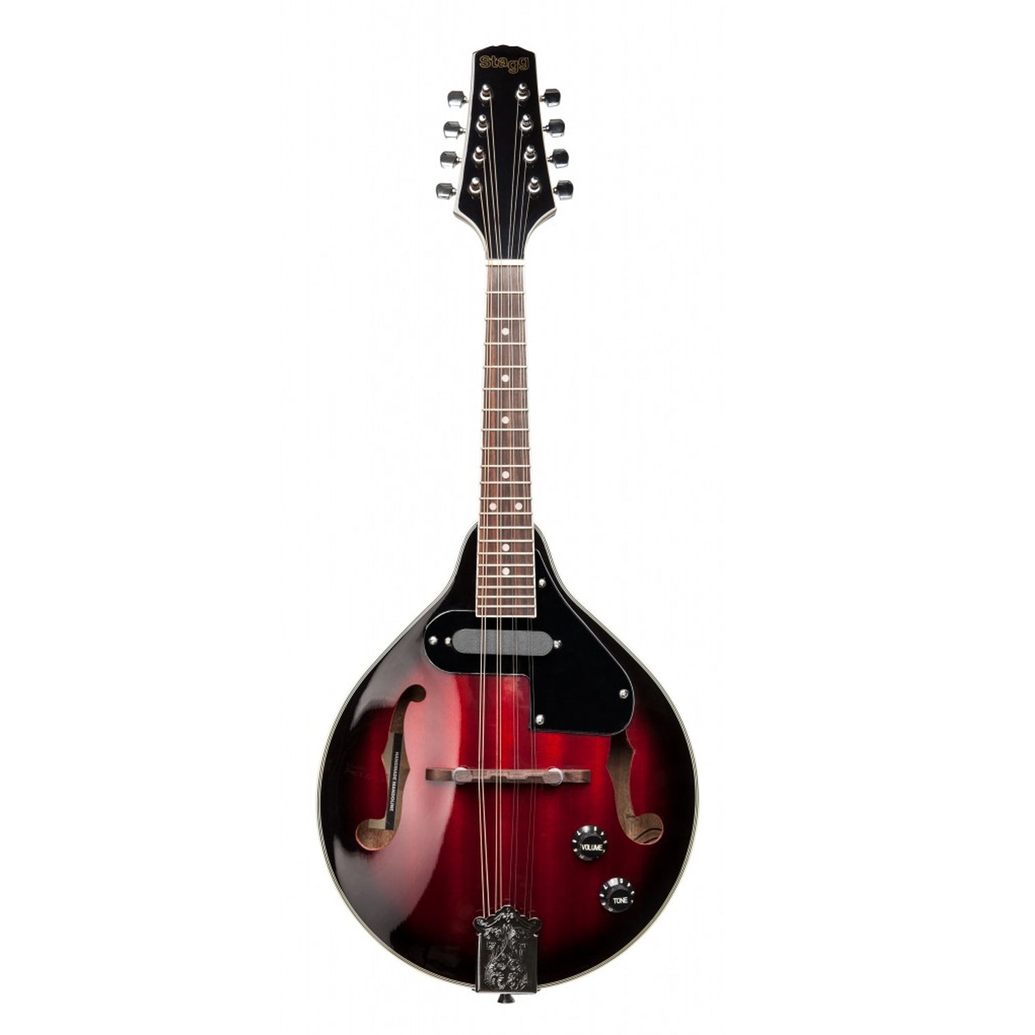 Stagg M50 E Redburst acoustic-electric bluegrass mandolin with nato top