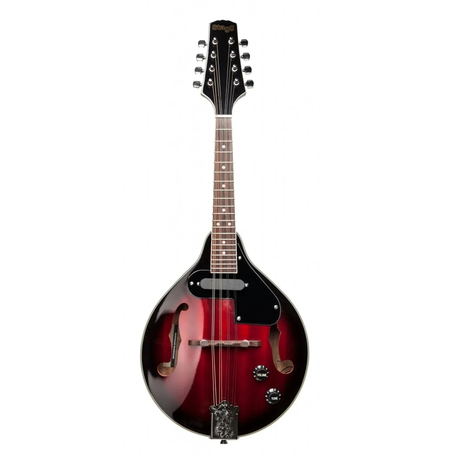 Stagg M50 E Redburst acoustic-electric bluegrass mandolin with nato top