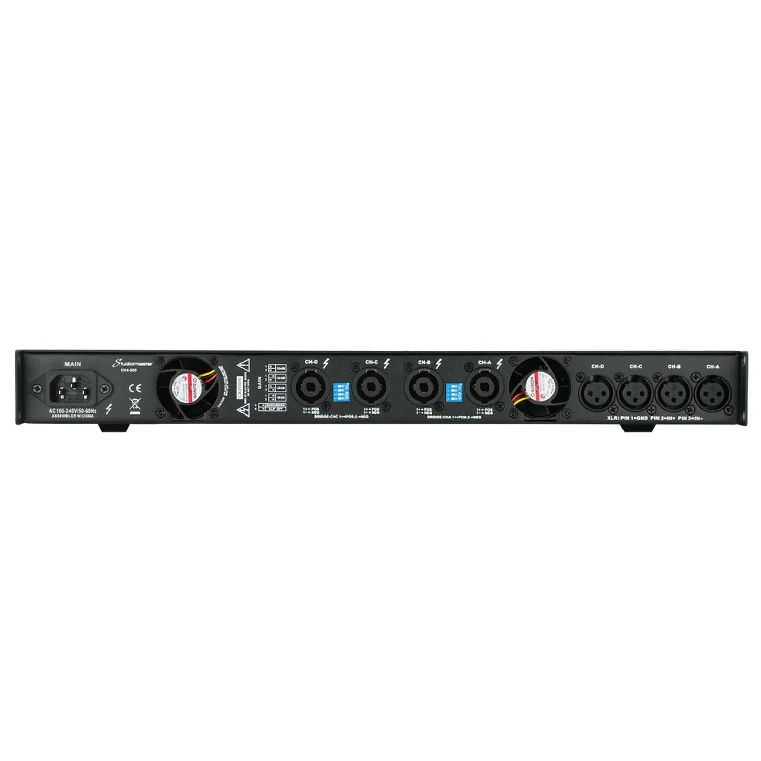 Studiomaster HX4 - 1800 4 X 765W 1U Power Amplifer