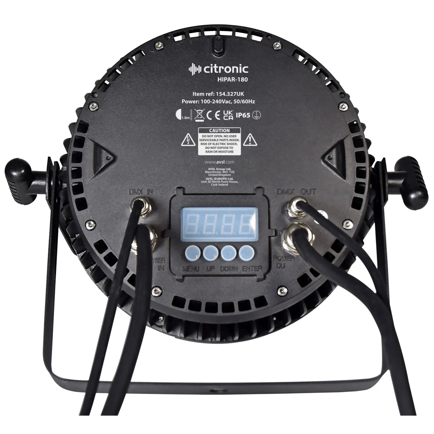 Citronic HIPAR-180: 180W Weatherproof RGBWA Slim PAR Can with UV