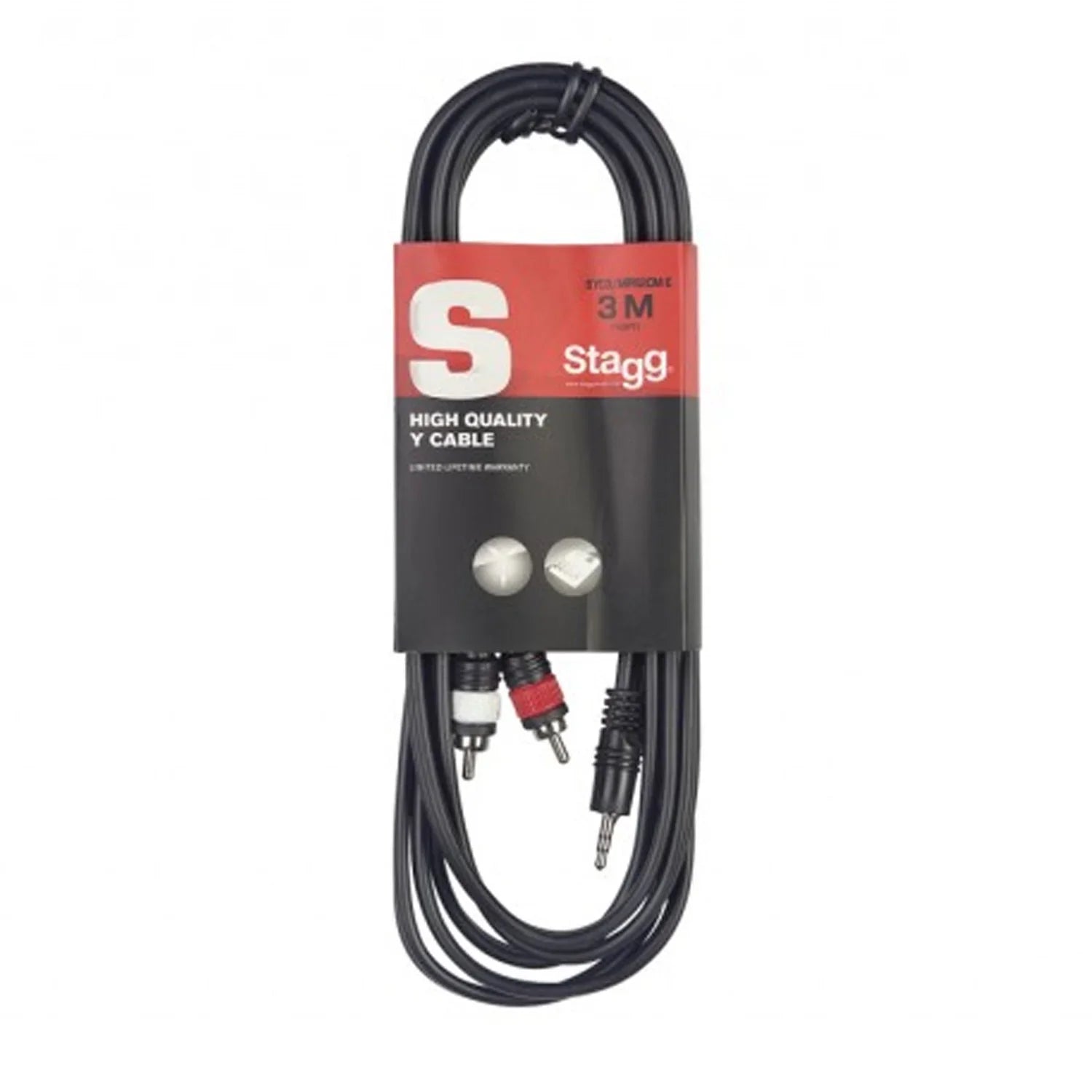 Stagg SYC3/MPSB2CM E 3m RCA Phono to 3.5mm Cable
