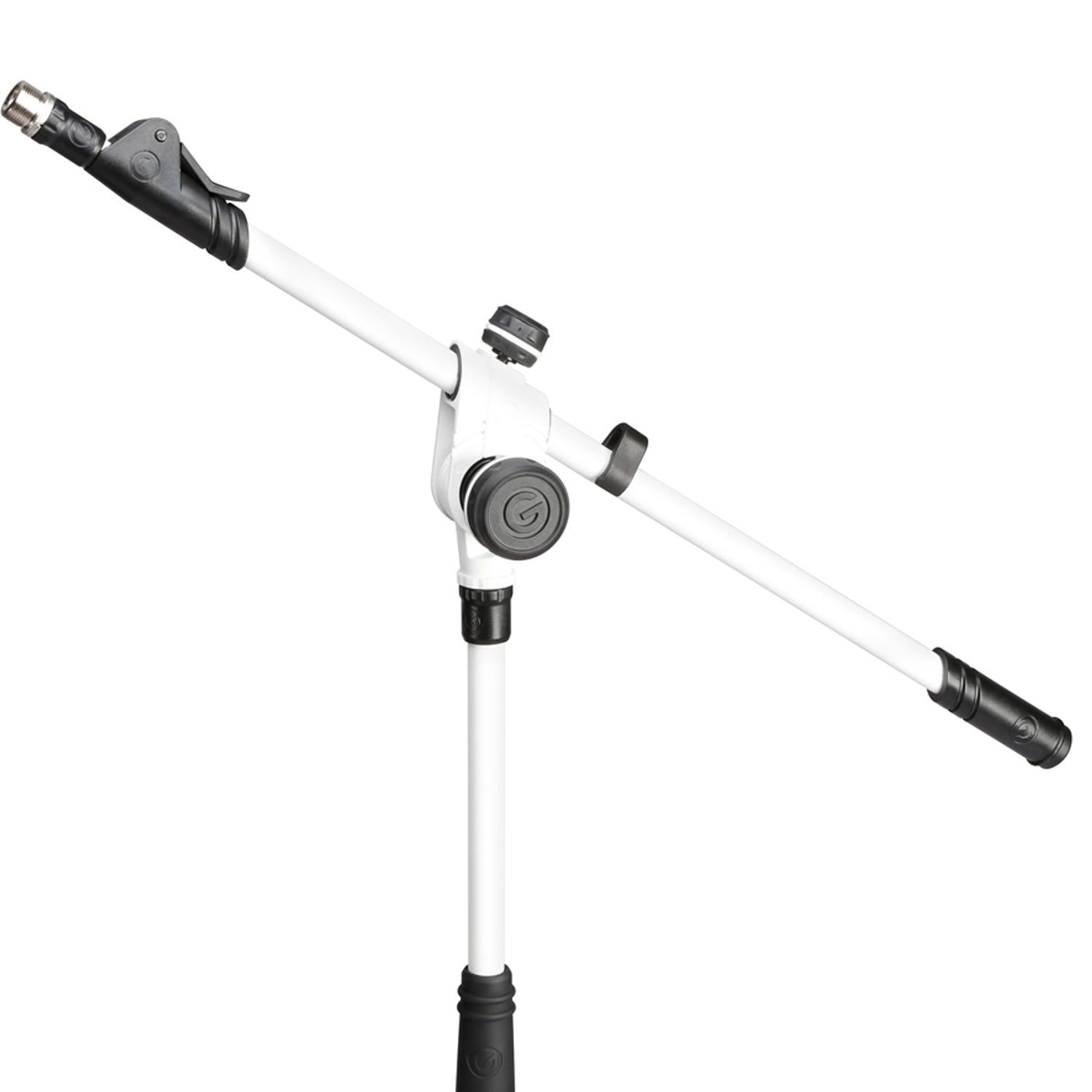 Gravity MS 4322 W Microphone Stand with Folding Tripod Base and 2-Point Adjustment Telescoping Boom, White