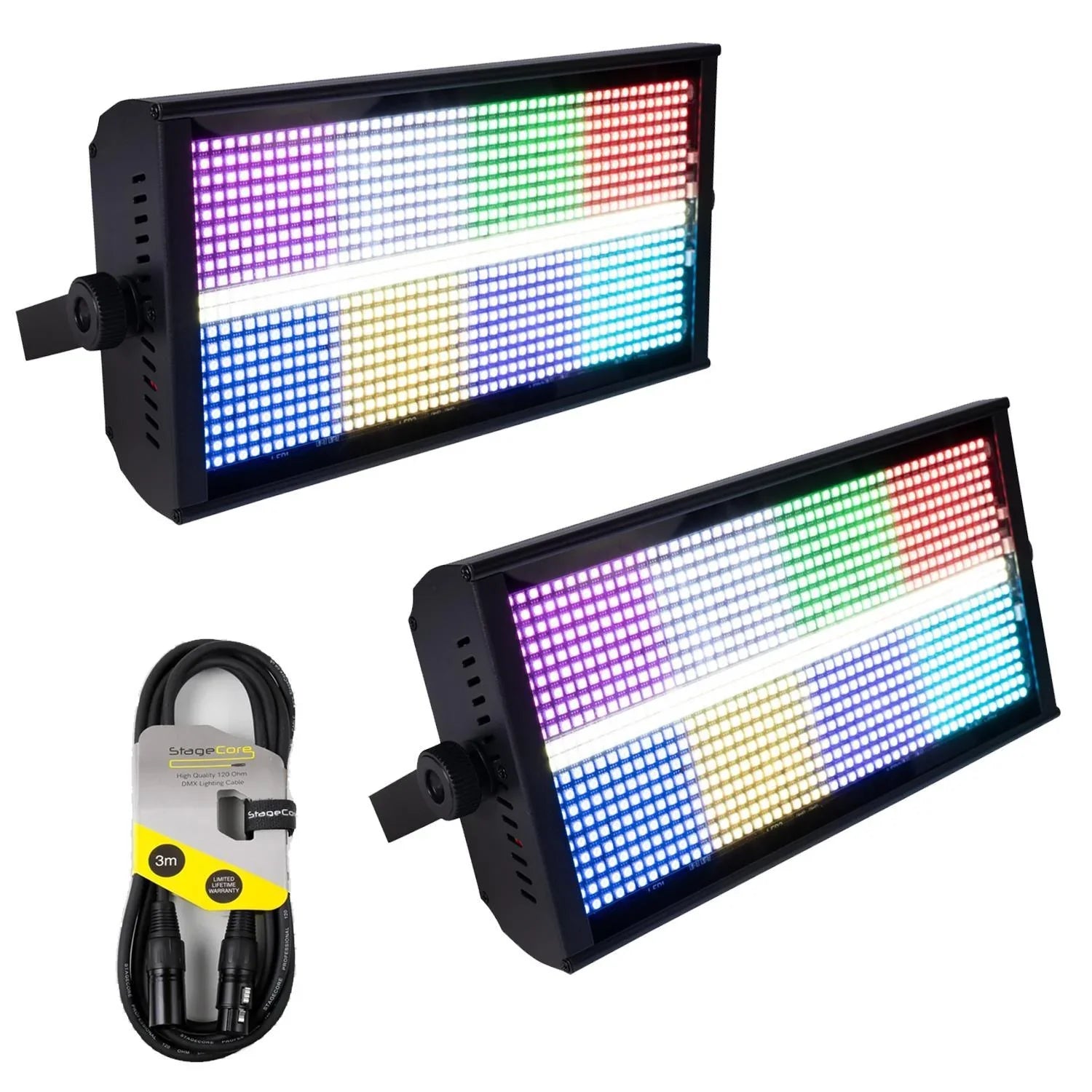 2 x AFX HYPER-STROBE-RGB+W Strobe 2-in-1 Panel Light - DY Pro Audio