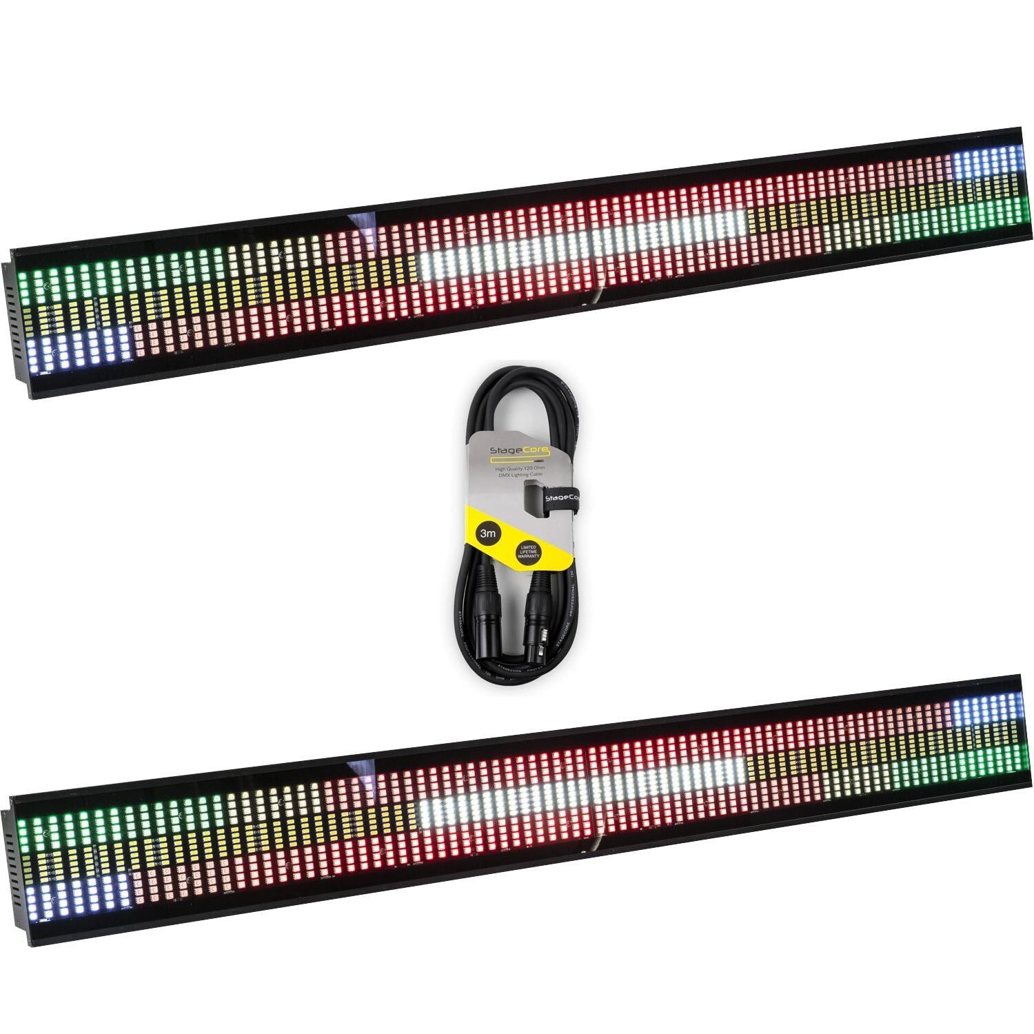 2 x AFX Light Thunderled Strobe LED Bar with RGB Lights Batten - DY Pro Audio