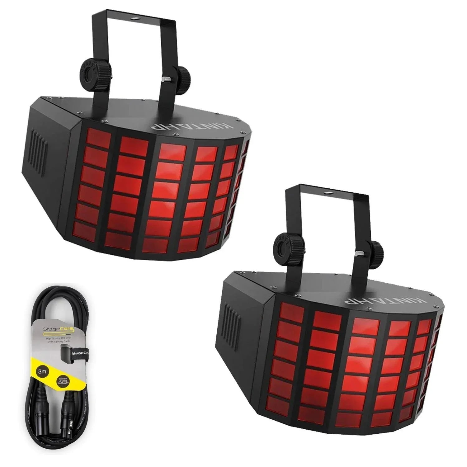 2 X Chauvet Kinta HP LED Disco Effect Light With DMX Cable - DY Pro Audio