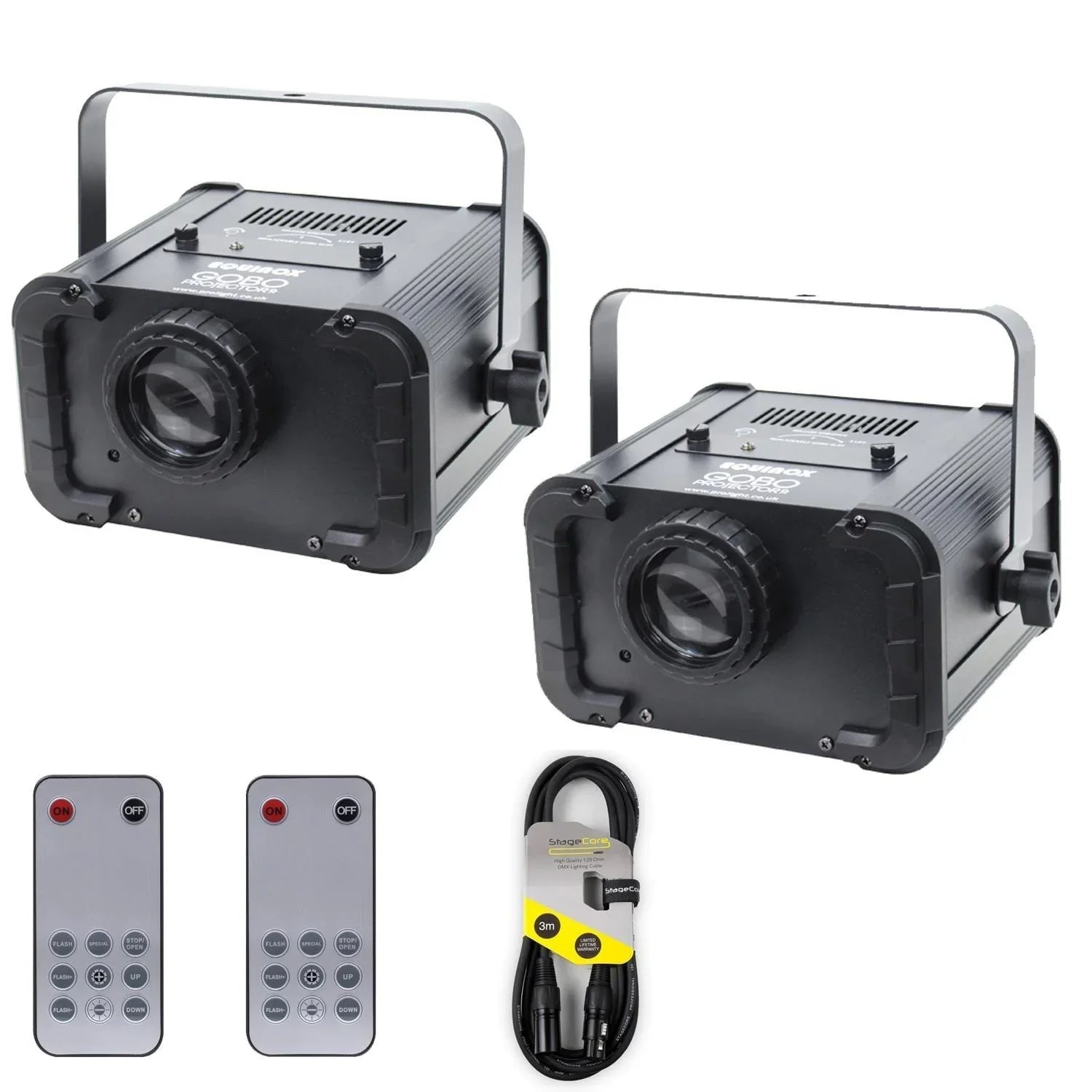 2 x Equinox 80w Gobo Projector XP LED Light with DMX Cable - DY Pro Audio
