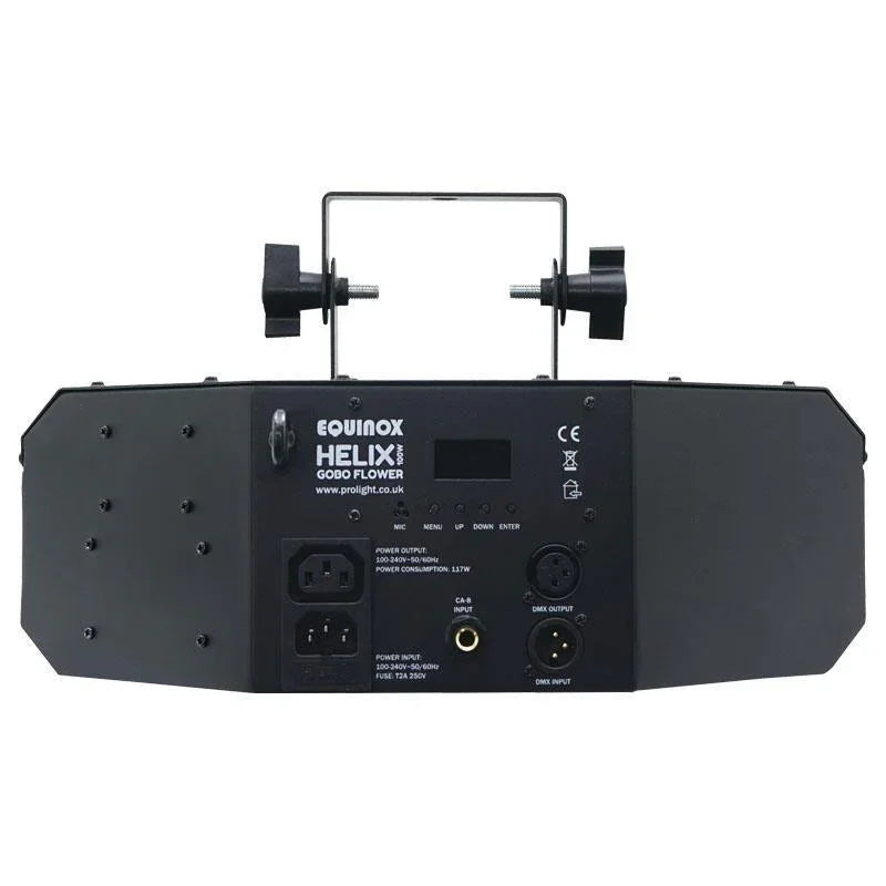 2 x Equinox Helix 100w Gobo Flower Black with DMX Cable - DY Pro Audio