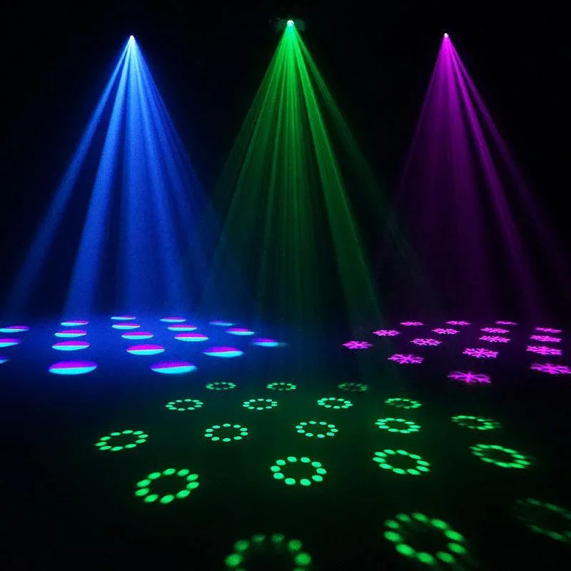2 x Equinox Helix 100w Gobo Flower Black with DMX Cable - DY Pro Audio