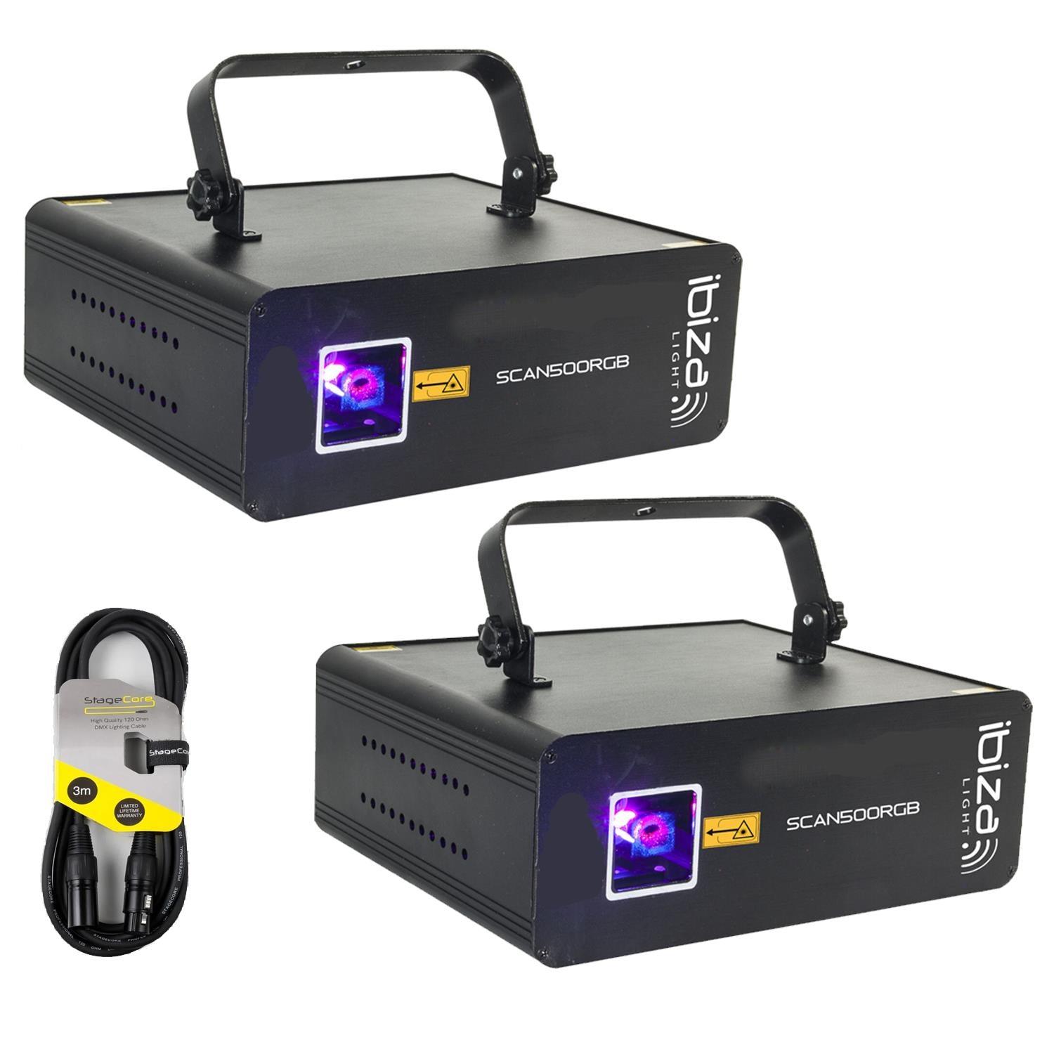 2 x Ibiza Light SCAN500RGB 500mW Laser Light - DY Pro Audio