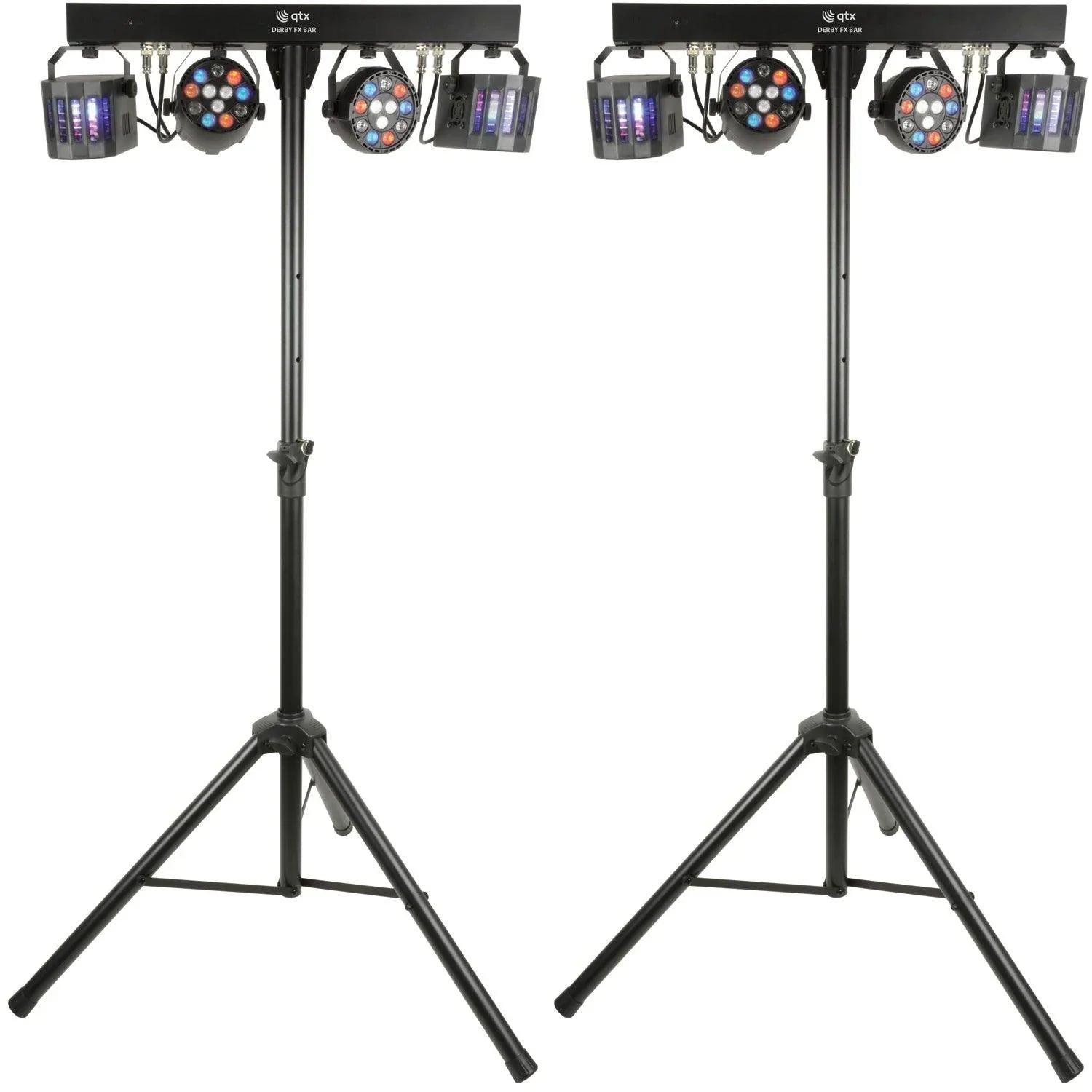 2 x QTX Derby FX Bar LED Party Bar with Stand - DY Pro Audio