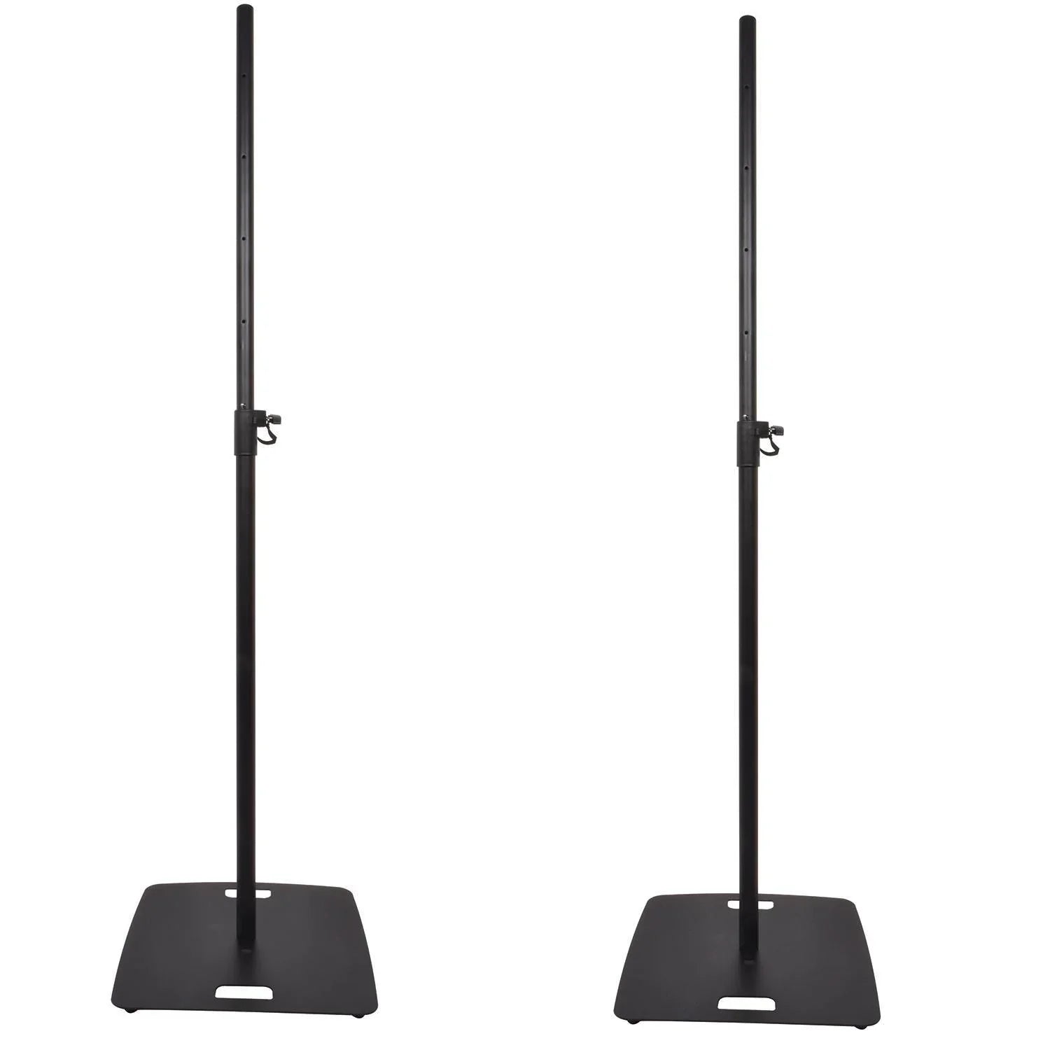 2 x QTX Speaker Stand Black with Square Base - DY Pro Audio
