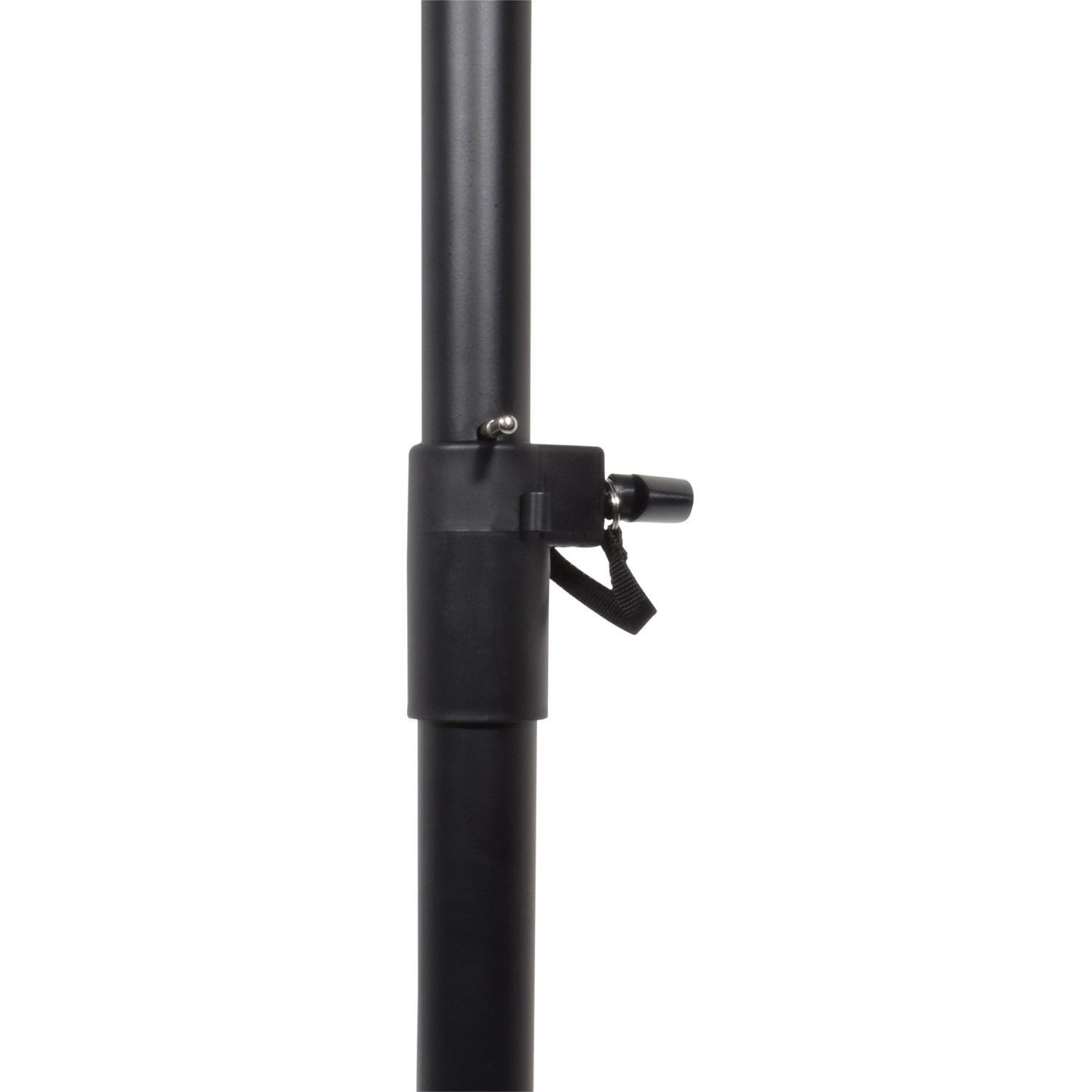 2 x QTX Speaker Stand Black with Square Base - DY Pro Audio