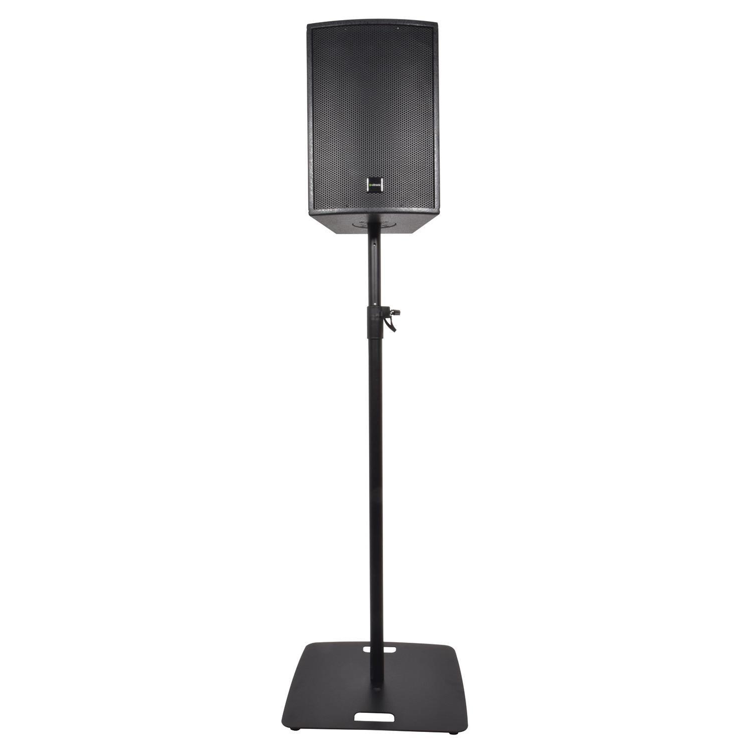 2 x QTX Speaker Stand Black with Square Base with Carry Bags - DY Pro Audio