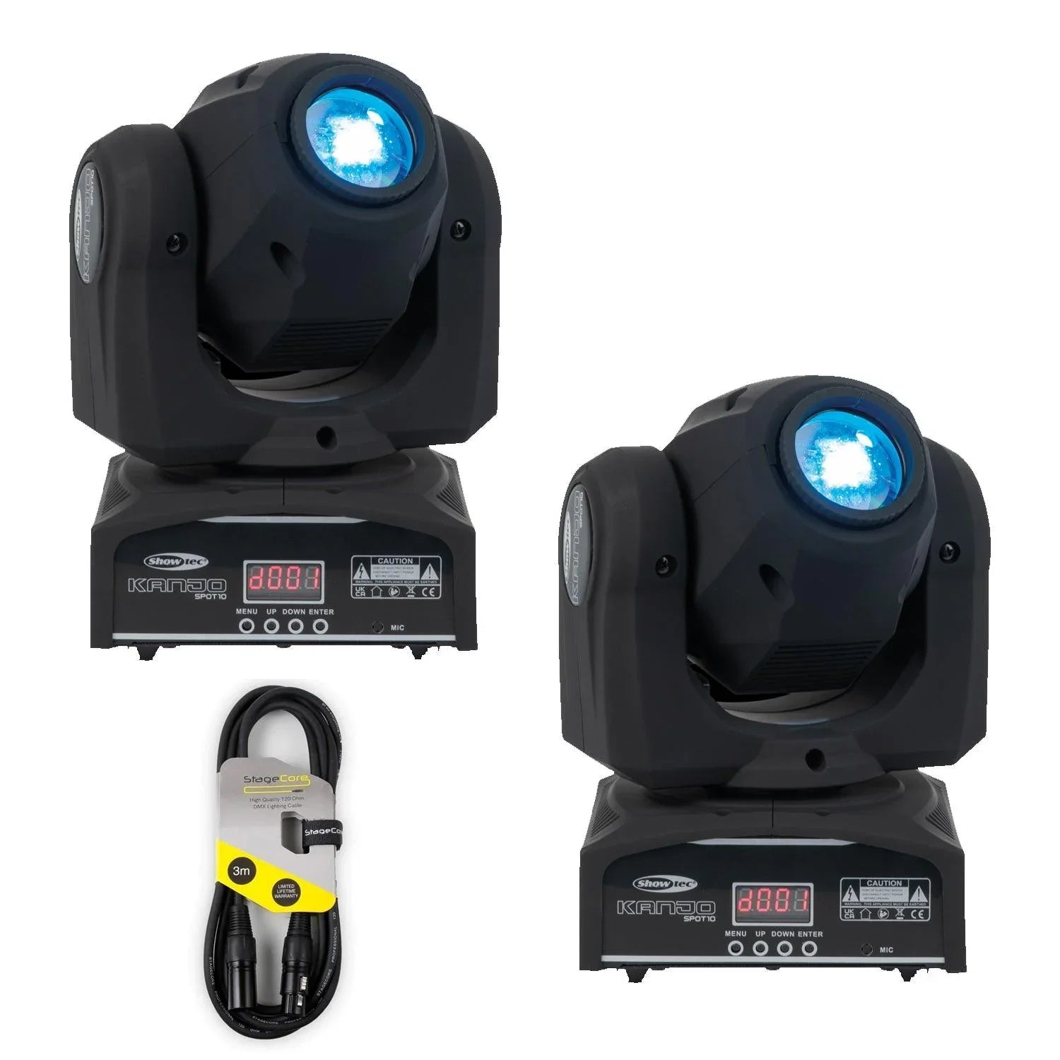 2 x Showtec Kanjo Spot 10 10W LED Spot Moving Head - DY Pro Audio