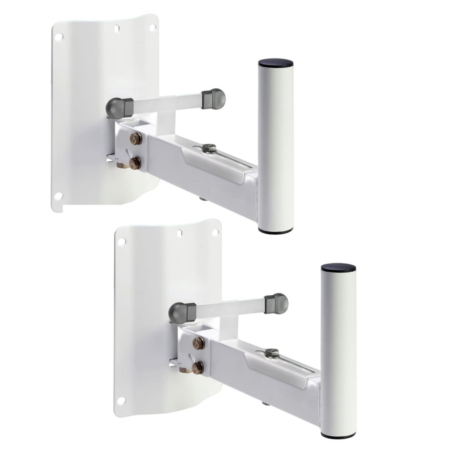 2 x Stagecore WMA 560 WH Heavy Duty 35mm Speaker Wall Bracket White - DY Pro Audio