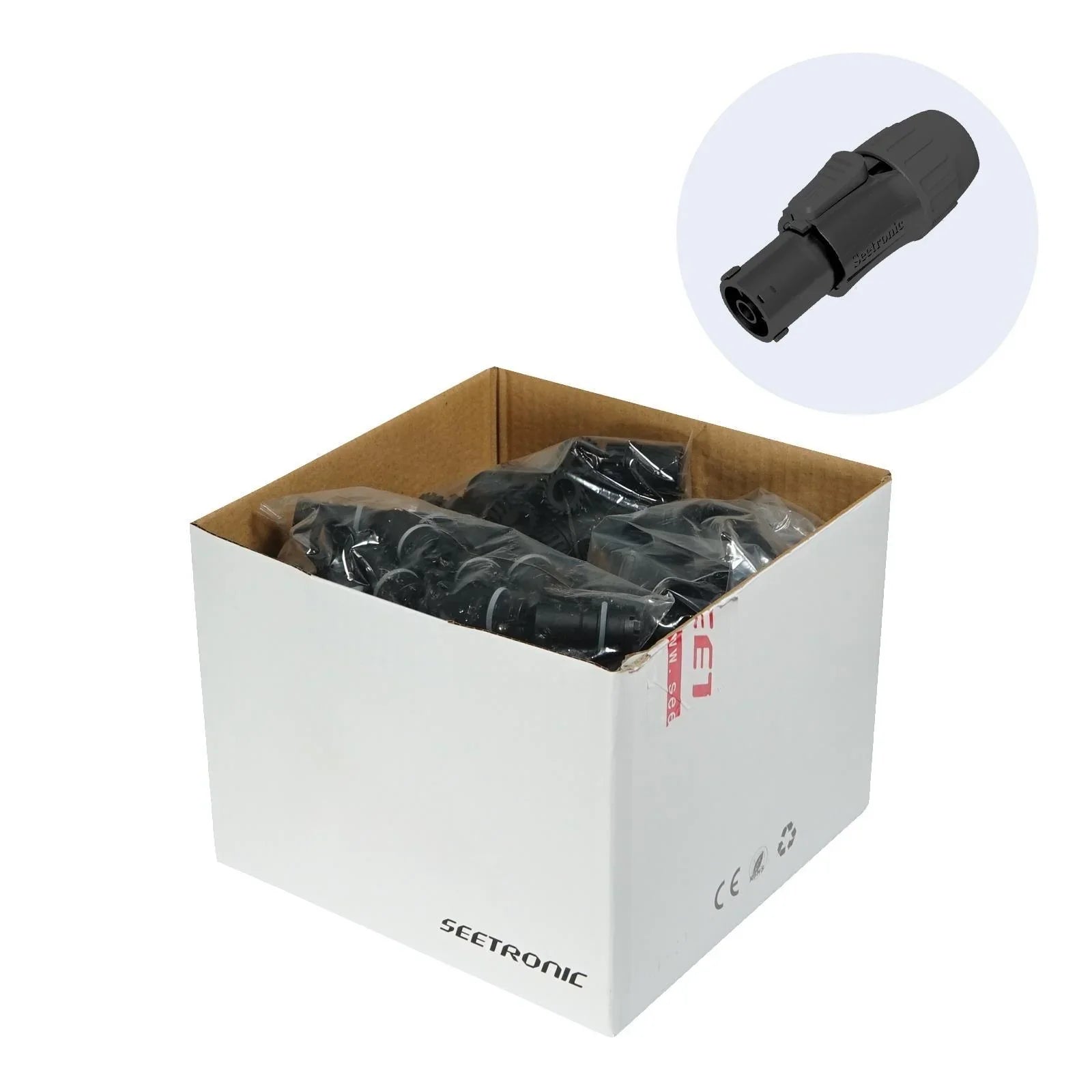 250 x Seetronic Female Black SAC3FX-28(05) PowerTwist TR1 IP65 Connectors - DY Pro Audio