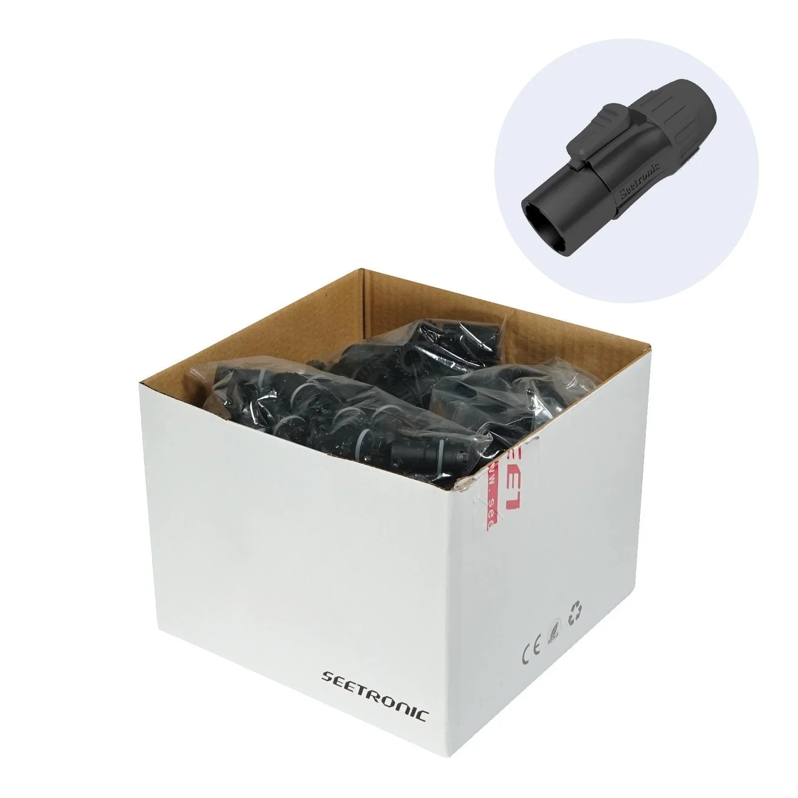 250 x Seetronic Male Black SAC3MX-28(05) PowerTwist TR1 IP65 Connectors - DY Pro Audio