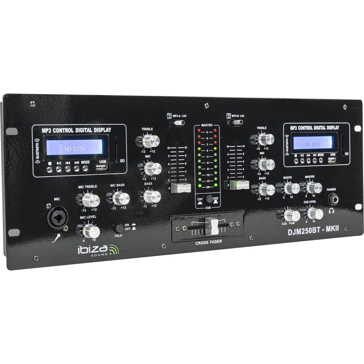 Ibiza DJM250BT-MKII 2 Channel DJ mixer with USB and Bluetooth