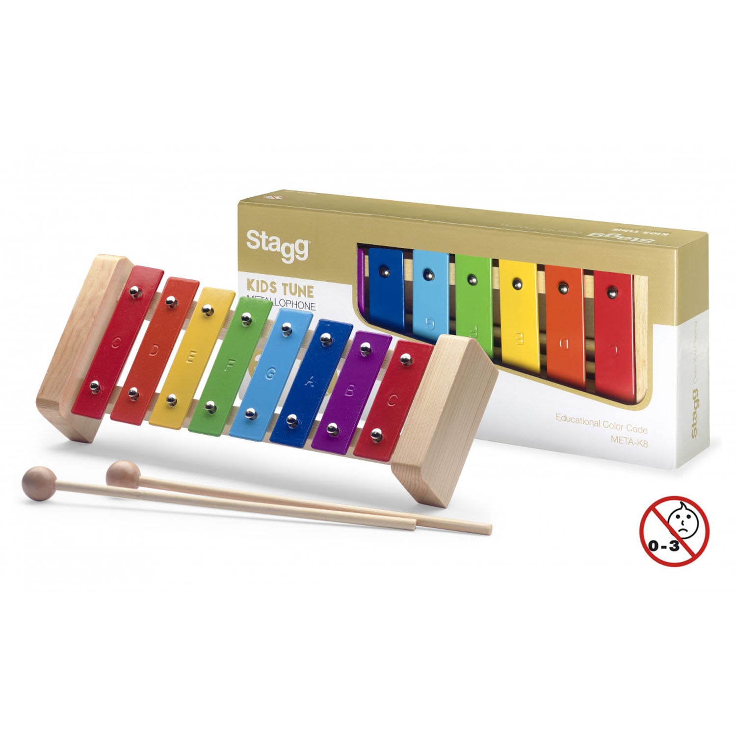 Stagg META-K8 RB Metallophone 8 Rainbow Keys