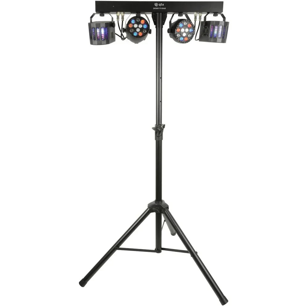 Party Package, DJ Booth Pro, Derby Light Bar, QX12A Speakers Bundle