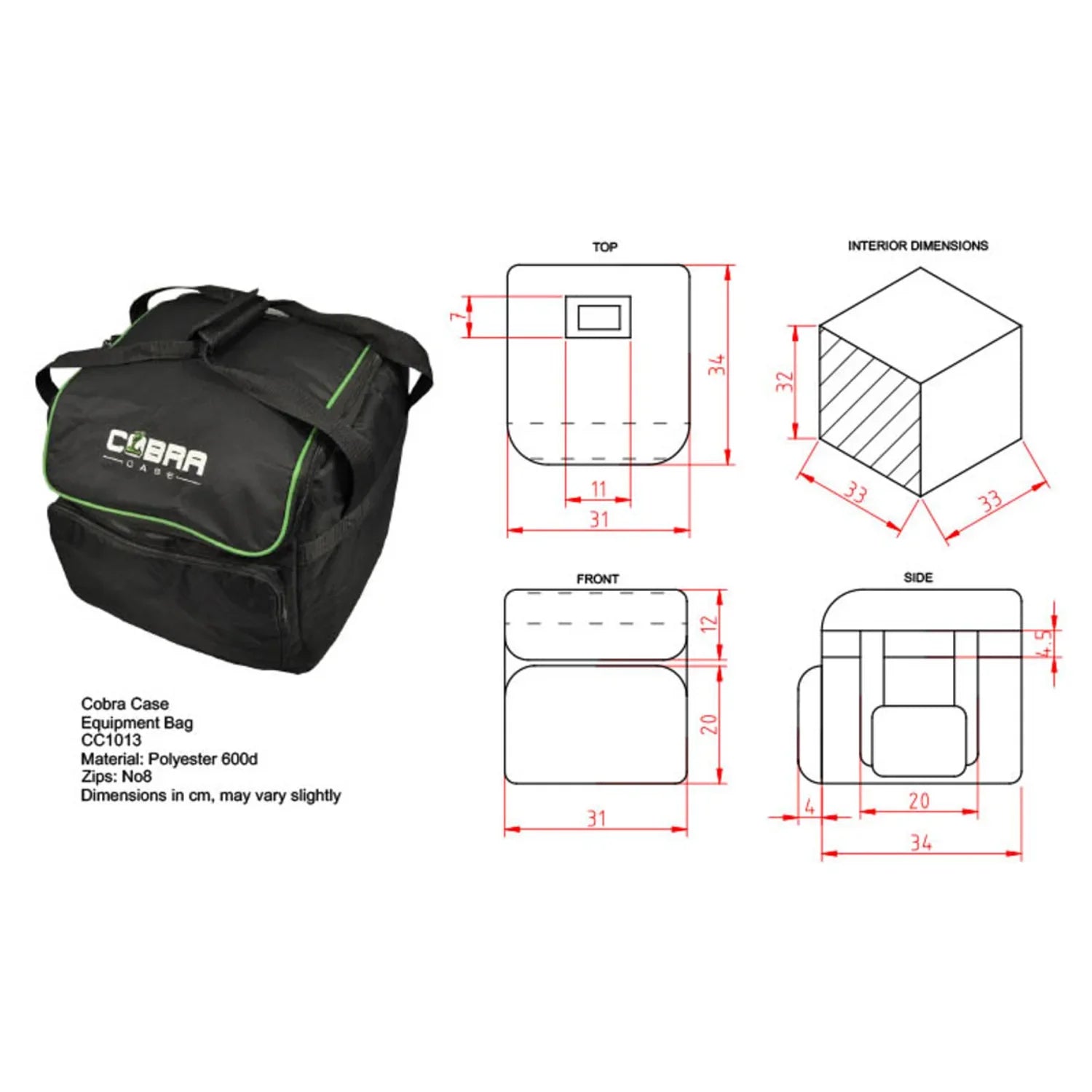 Cobra CC1014 Padded Equipment Bag 330 x 330 x 240mm
