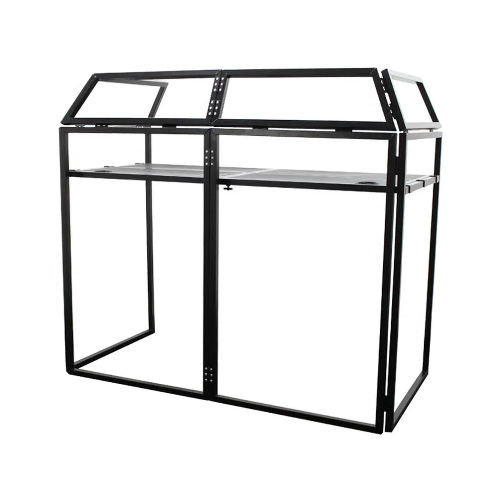 Ultimax DJ Booth Pro DJ Booth, Overhead Kit, 1.5m Plinth Kit and Corner Shelfs