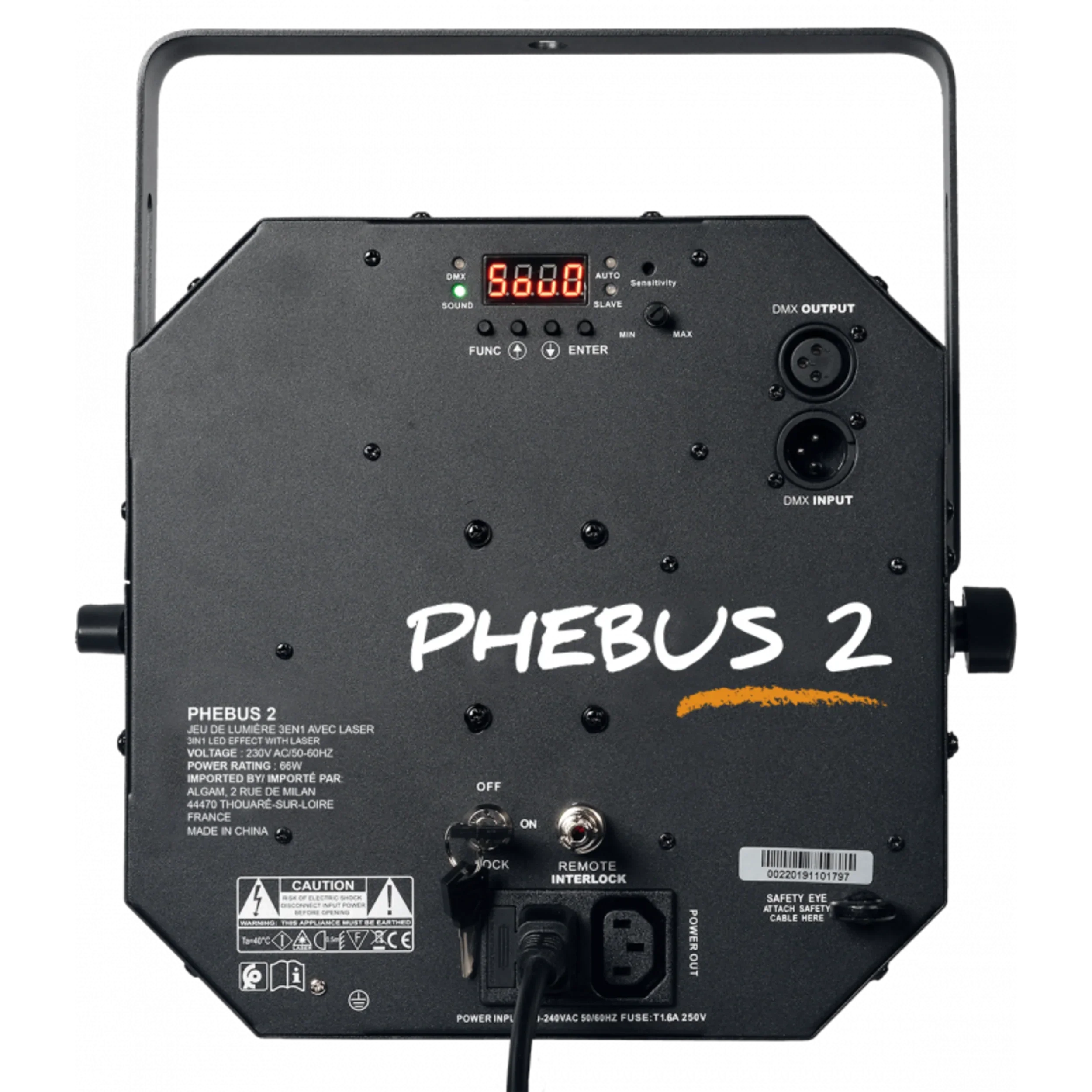 Algam Lighting PHEBUS2 3-in-1 Combo LED Light Effect Derby, Strobe or Wash, Laser
