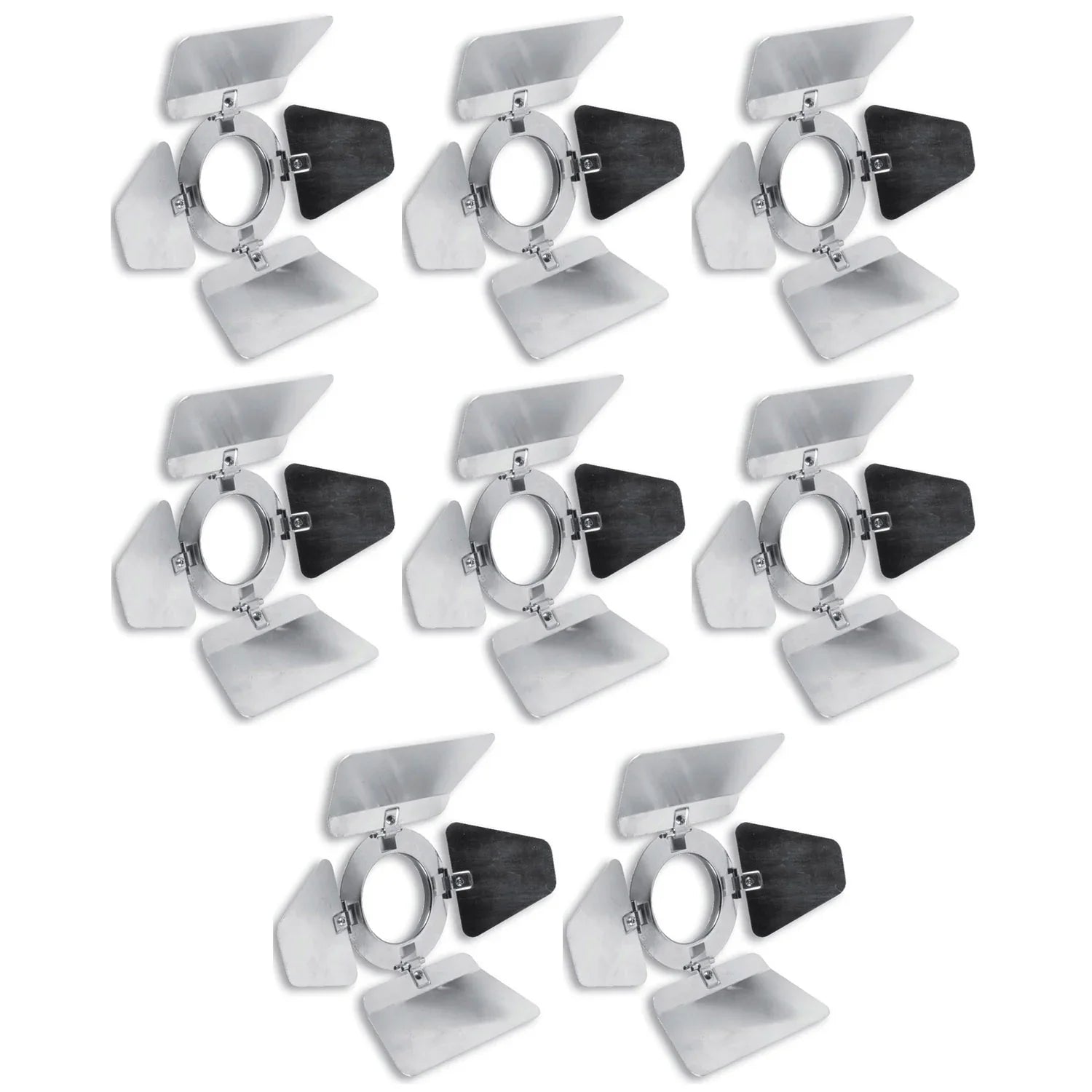 8 x Pulse Chrome Par 16 Birdie Barn Doors Alloy Polished