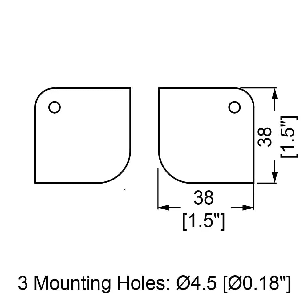 8 x Penn Elcom Black Metal Cabinet Corner 3 Led 13mm Radius