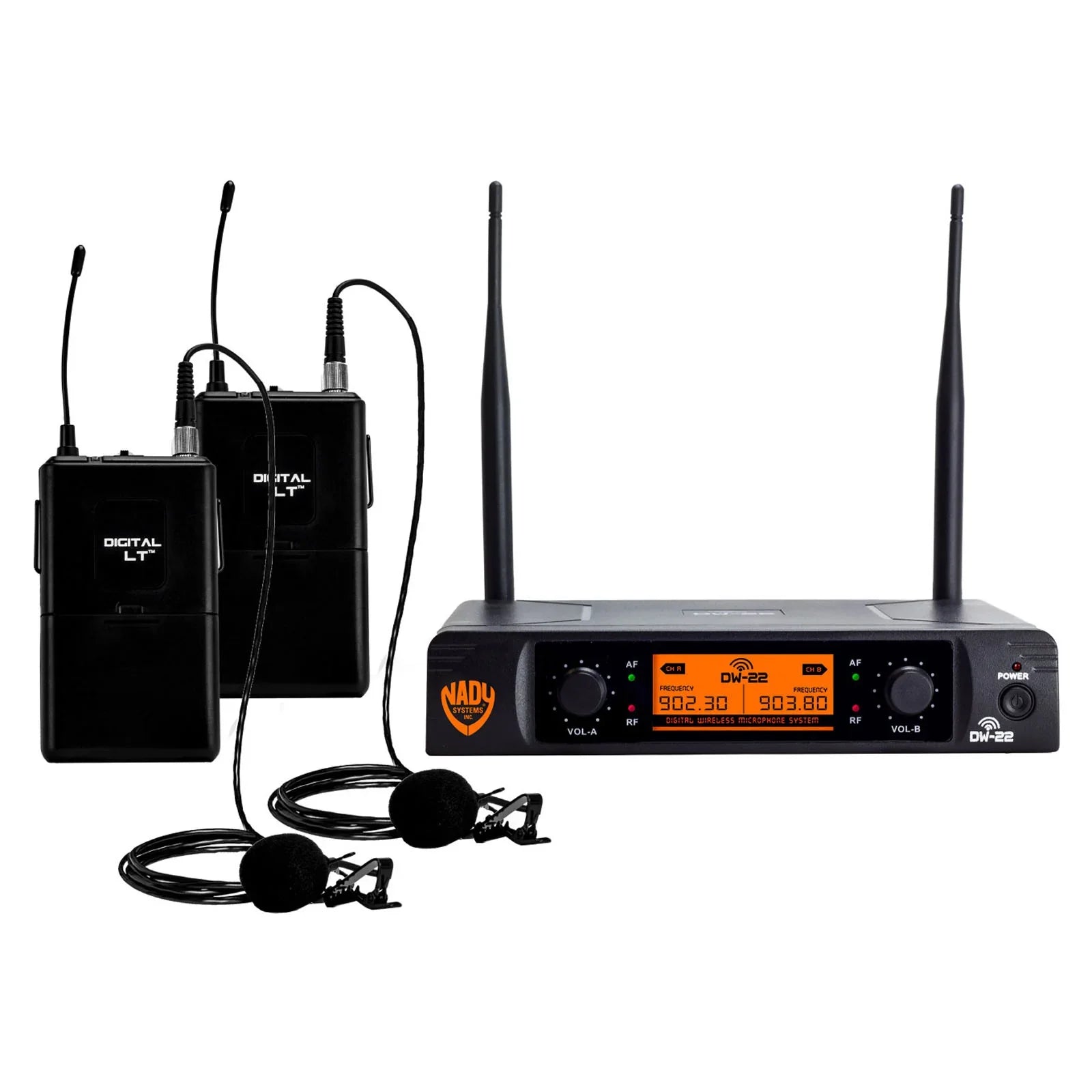Nady DW-22 LT-HM-EU1 Dual Digital Wireless Lapel and Headset Microphone System