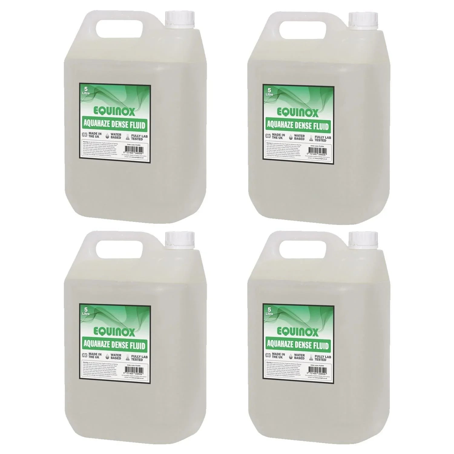 4 x Equinox 5 Litres Haze Fluid Aquahaze High Density - DY Pro Audio