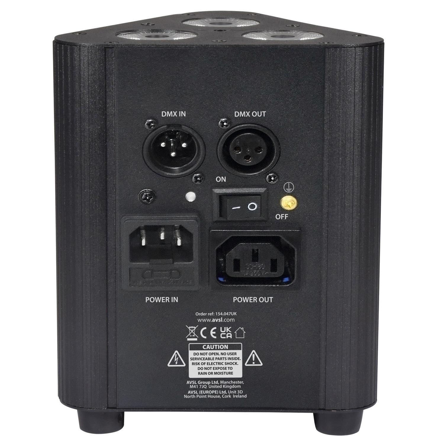 4 x QTX Tri-Par RGBW Rechargeable Battery Triple Par Can Uplighter - DY Pro Audio