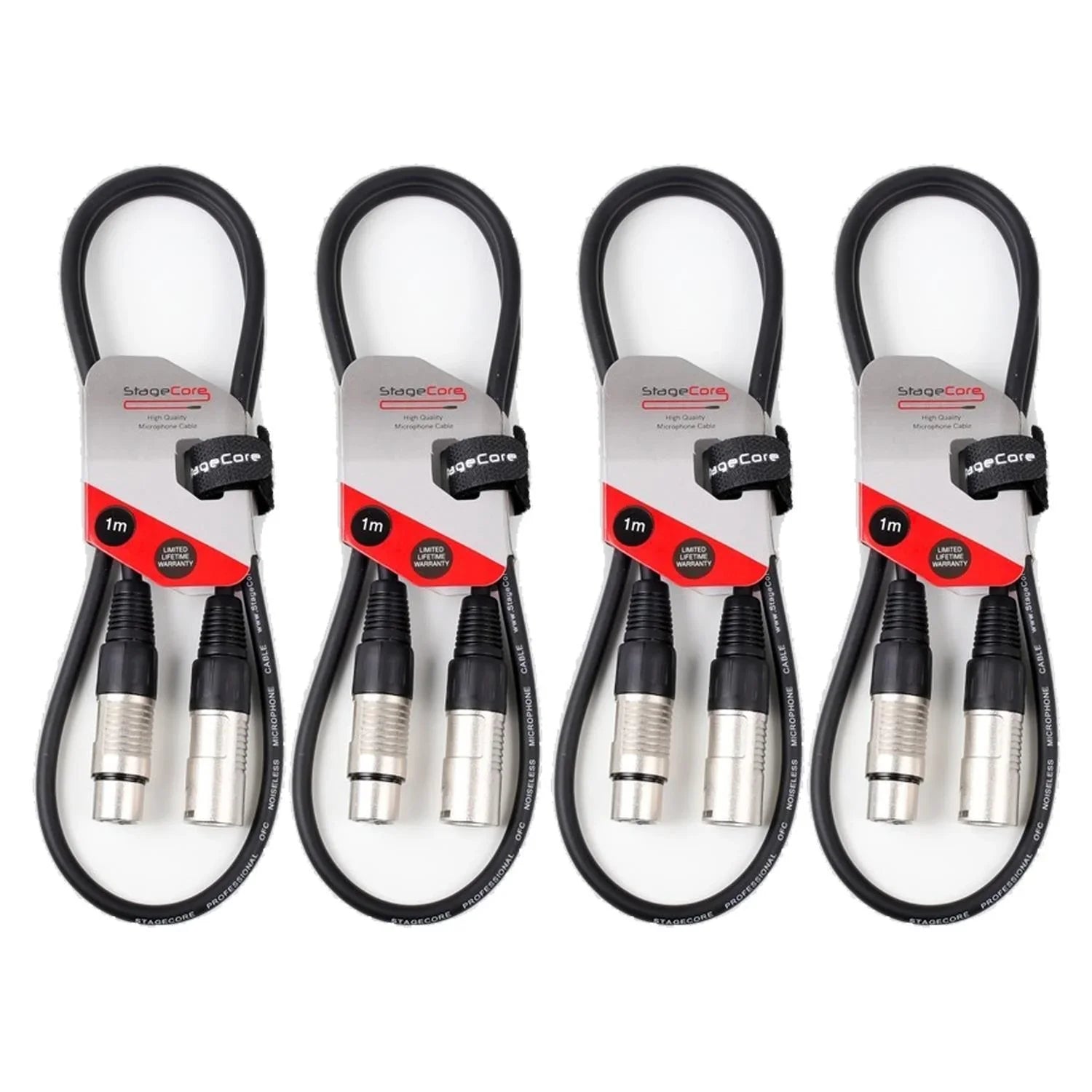 4 x Stagecore CORE 350 1m Microphone XLR Cable - DY Pro Audio