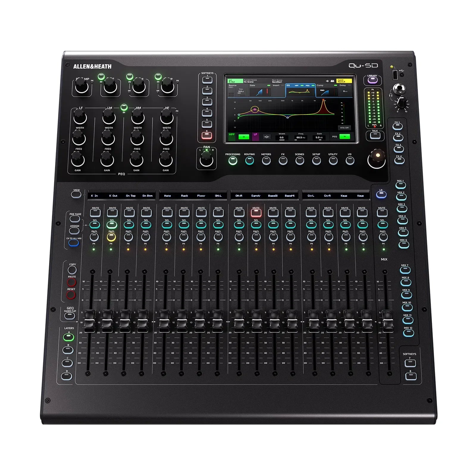 Allen & Heath Qu-5D Digital Mixing Console With 16 Faders and 16x16 Dante