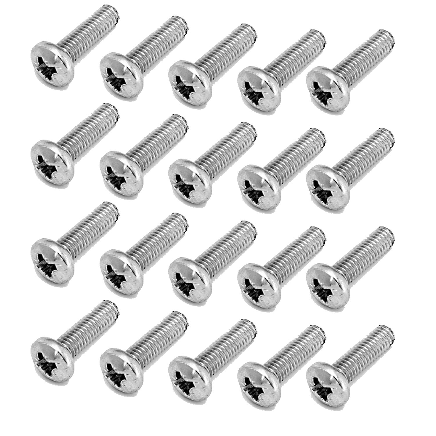 20 x Penn Elcom S1160 20mm Long Zinc Pozidriv Pan Head Screw with M6 Thread