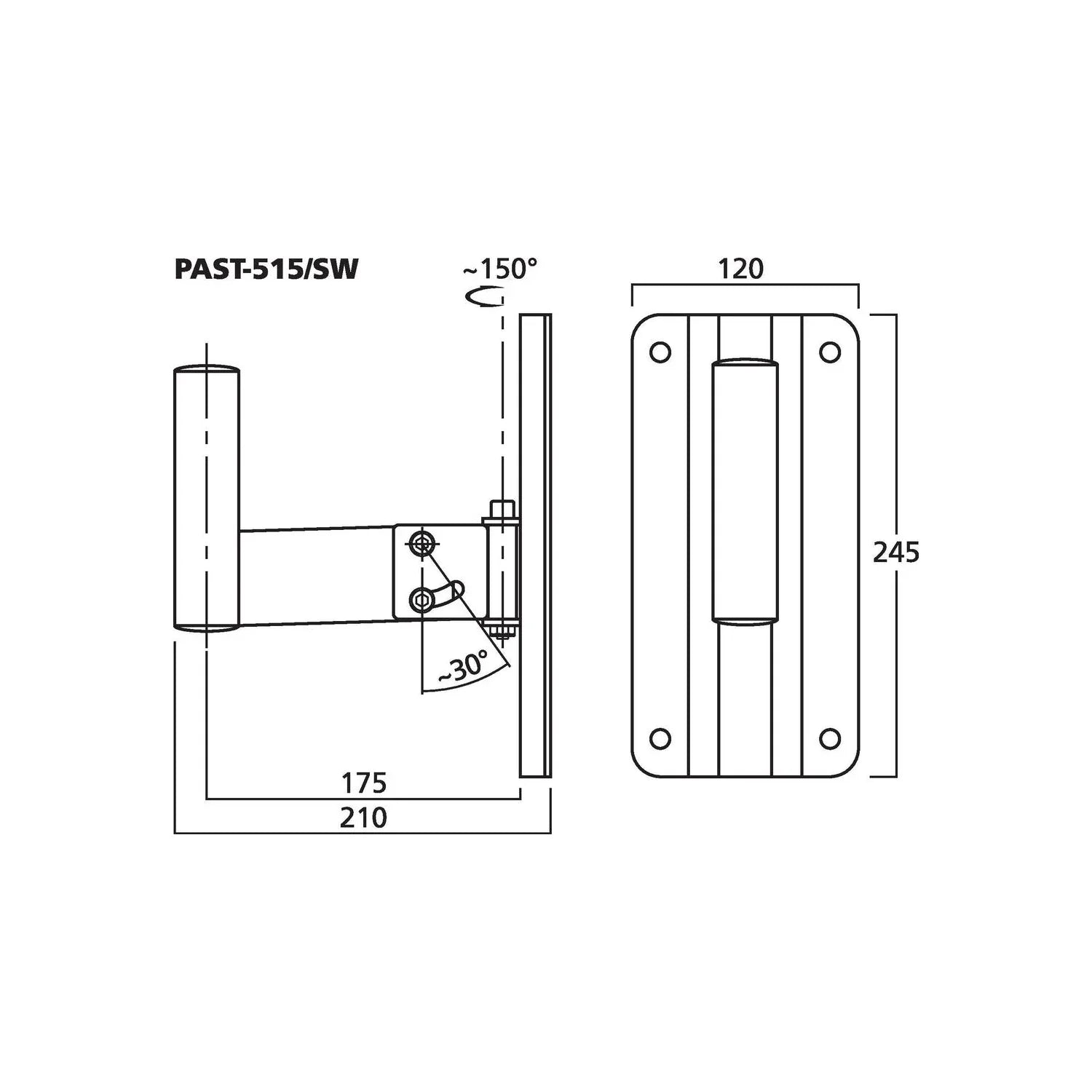 IMG Stageline PAST-515/SW Pivot and Tilt Speaker Wall Bracket