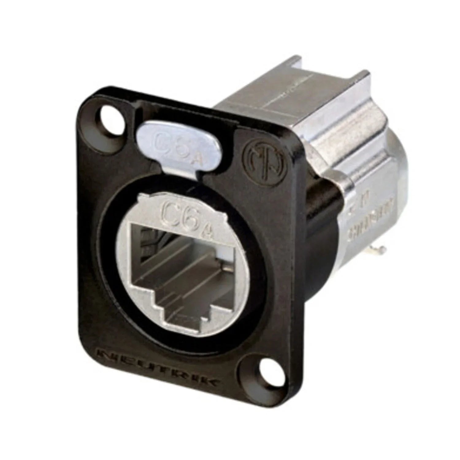 Neutrik NE8FDX-Y6-B etherCON - D-shape CAT6A panel connector, shielded, IDC termination, black housing