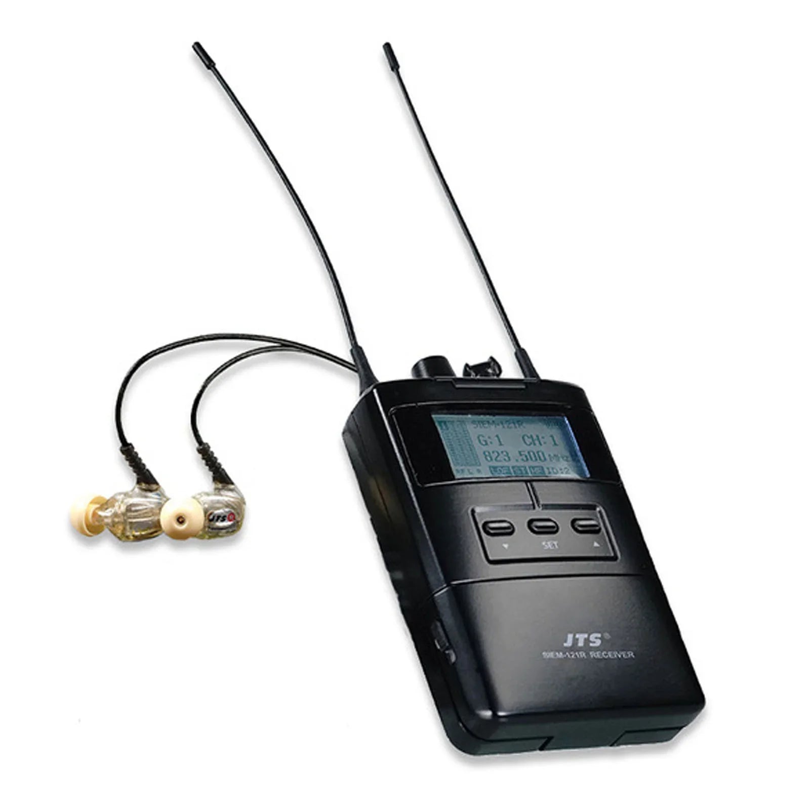 JTS SIEM-121R+IE-1 UHF PLL IEM Bodypack Receiver c/w IE-1
