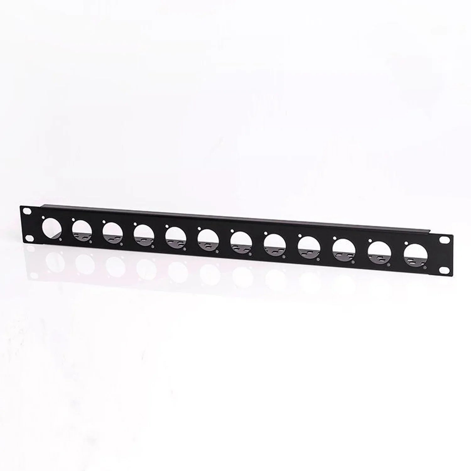 Penn Elcom 1U Rack Panel Punched for 12 x D-Series Connectors with Cable Support