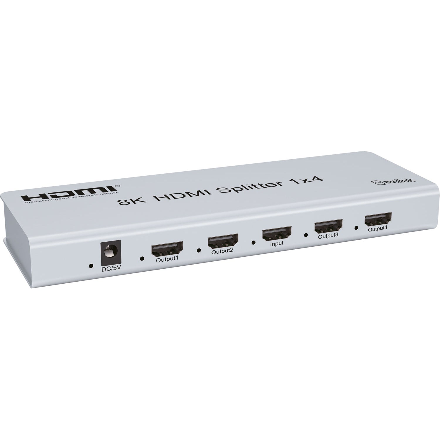 AV:link 8K HDMI Splitter 1x4 with EDID HD Dolby Audio