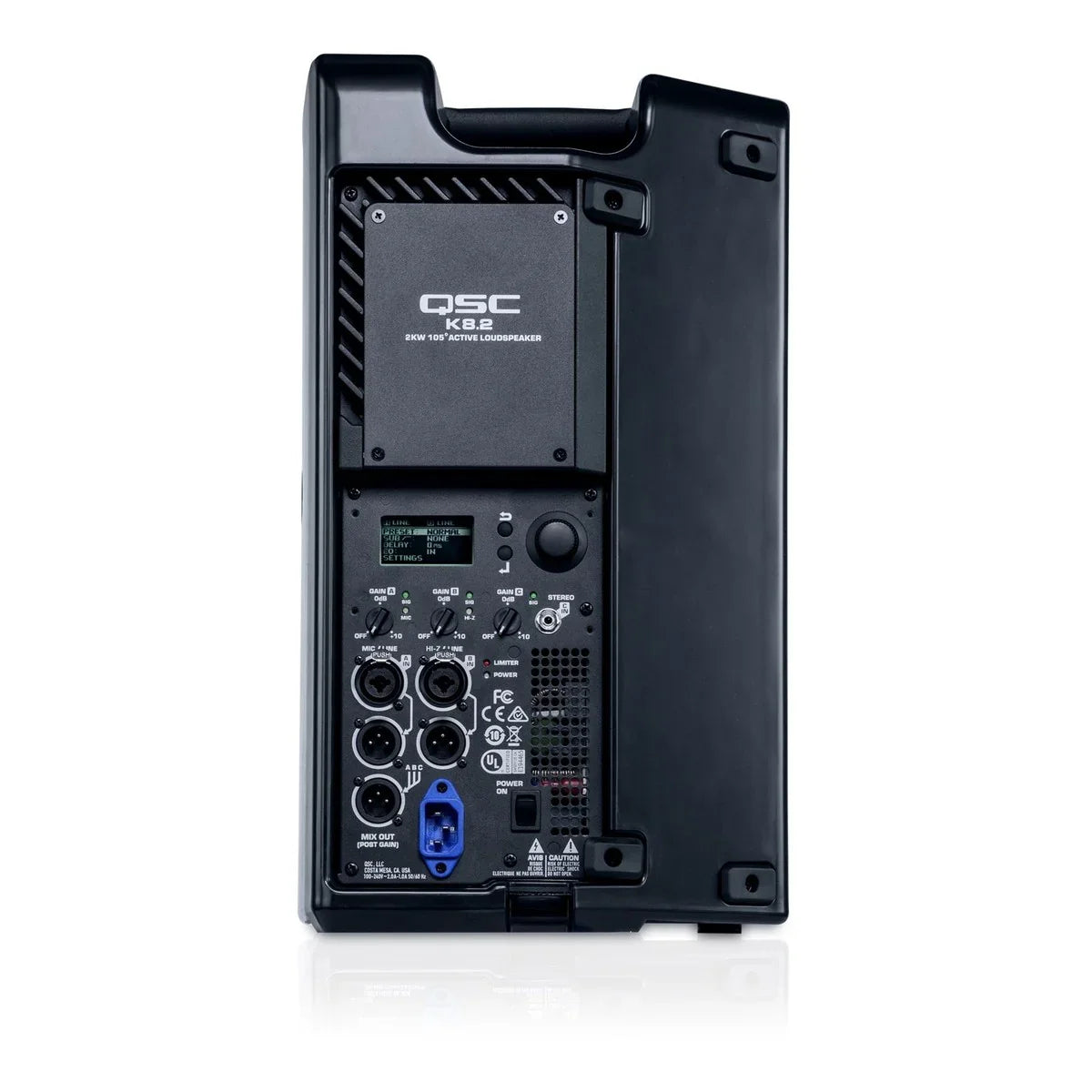 2 x QSC K8.2 8'' Active PA Speaker with Speaker Stands