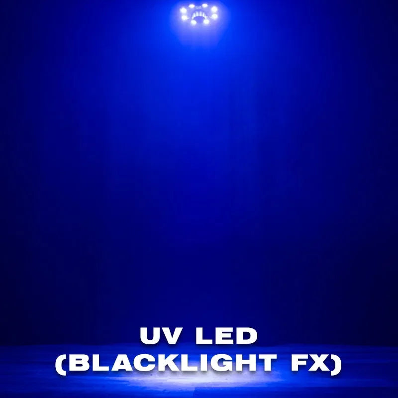 2 x Eliminator Lighting Furious Three RG UV 3-in-1 Lighting Effect Light with DMX Cable