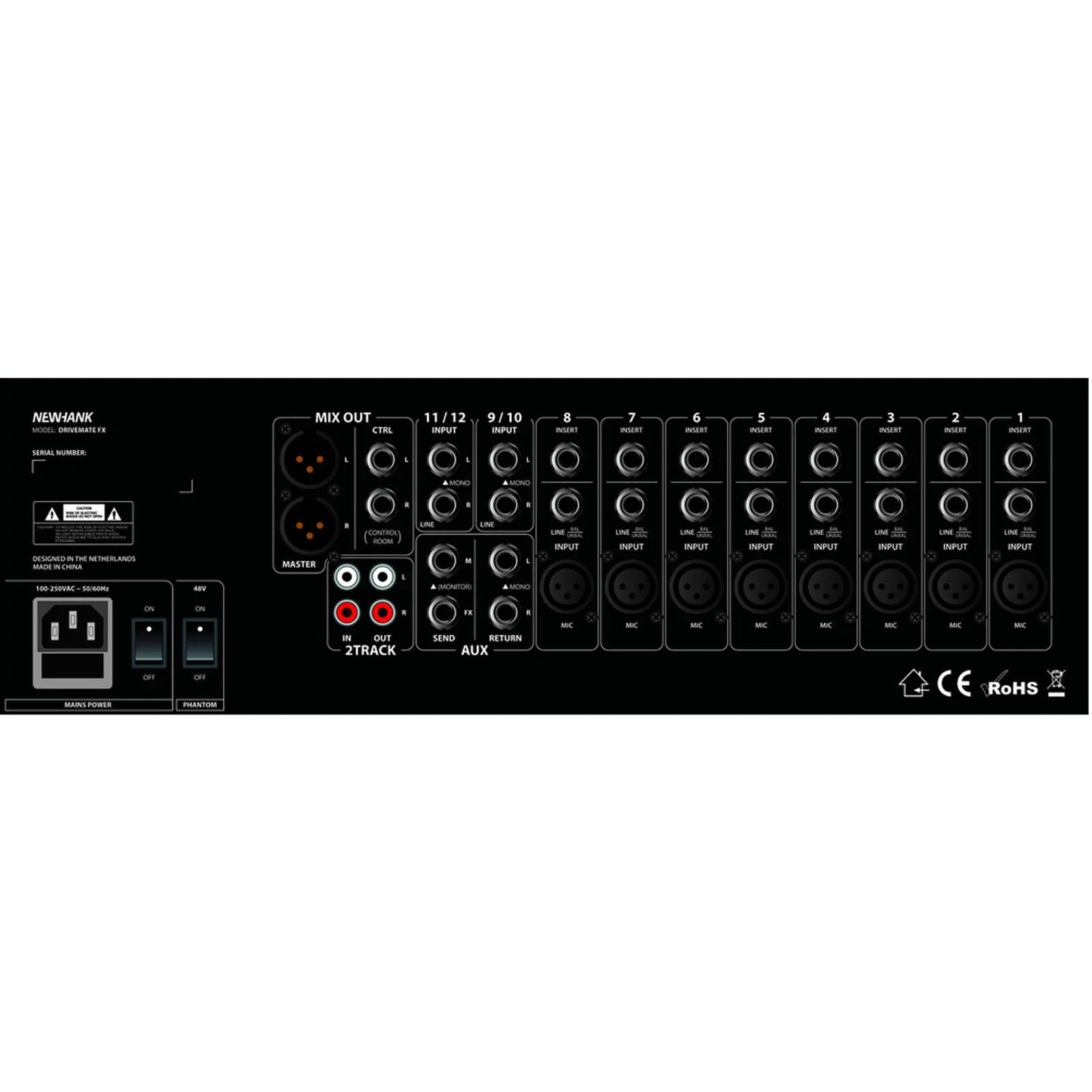Newhank Drivemate FX 12 Channel 19" Rack Mountable Mixer with FX